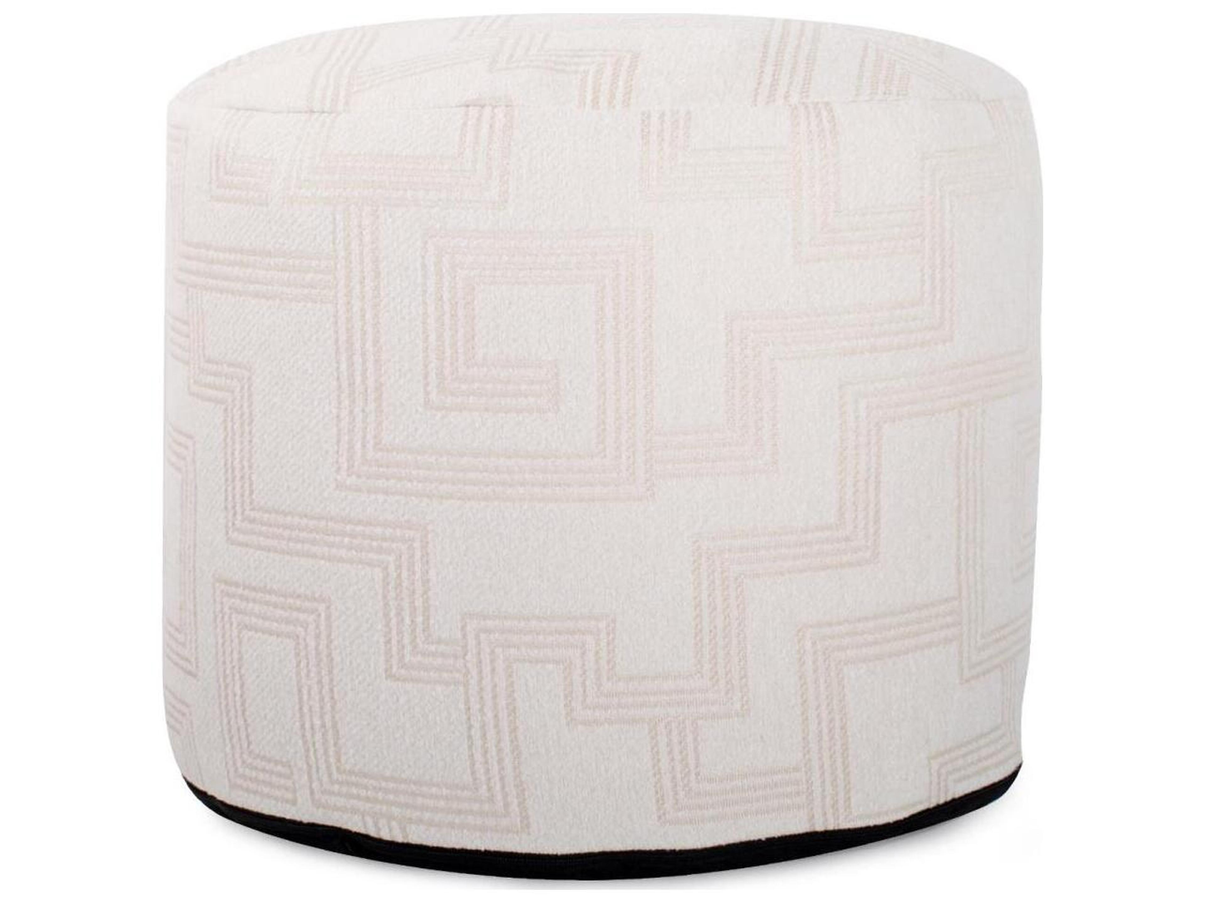 Howard Elliott Outdoor Syros Natural Fabric Cushion Ottoman