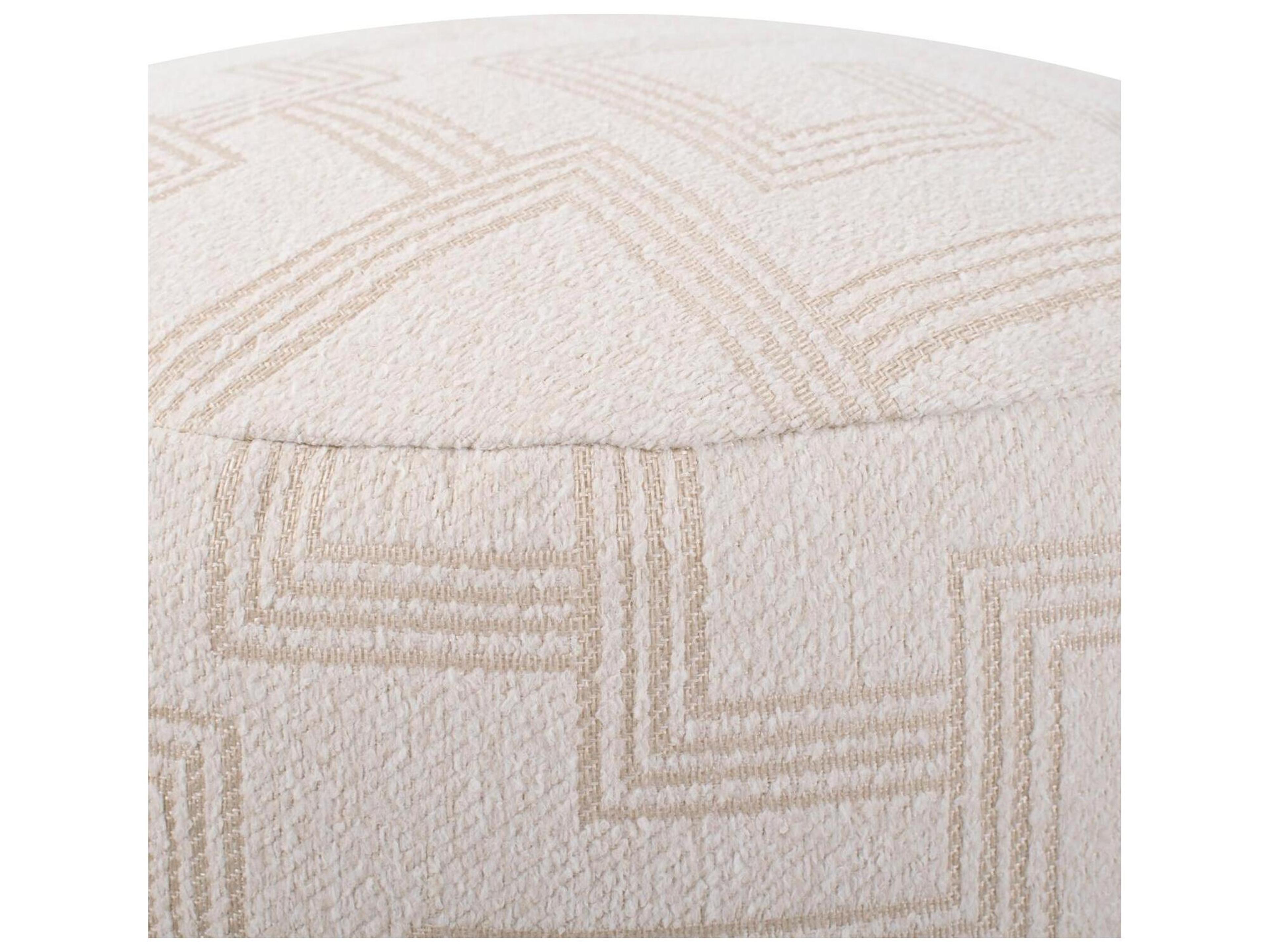 Howard Elliott Outdoor Syros Natural Fabric Cushion Ottoman