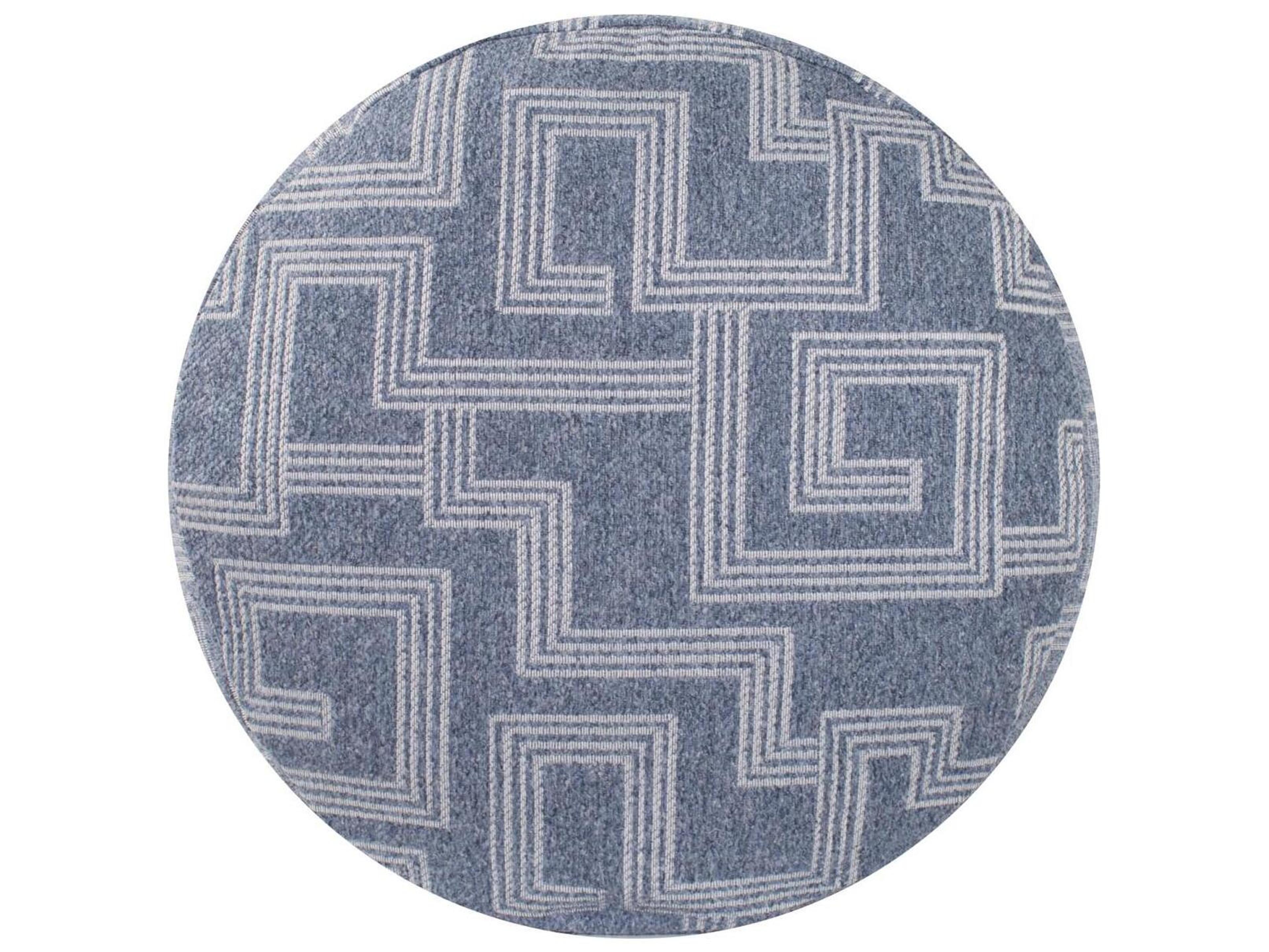 Howard Elliott Outdoor Syros Denim Fabric Cushion Ottoman