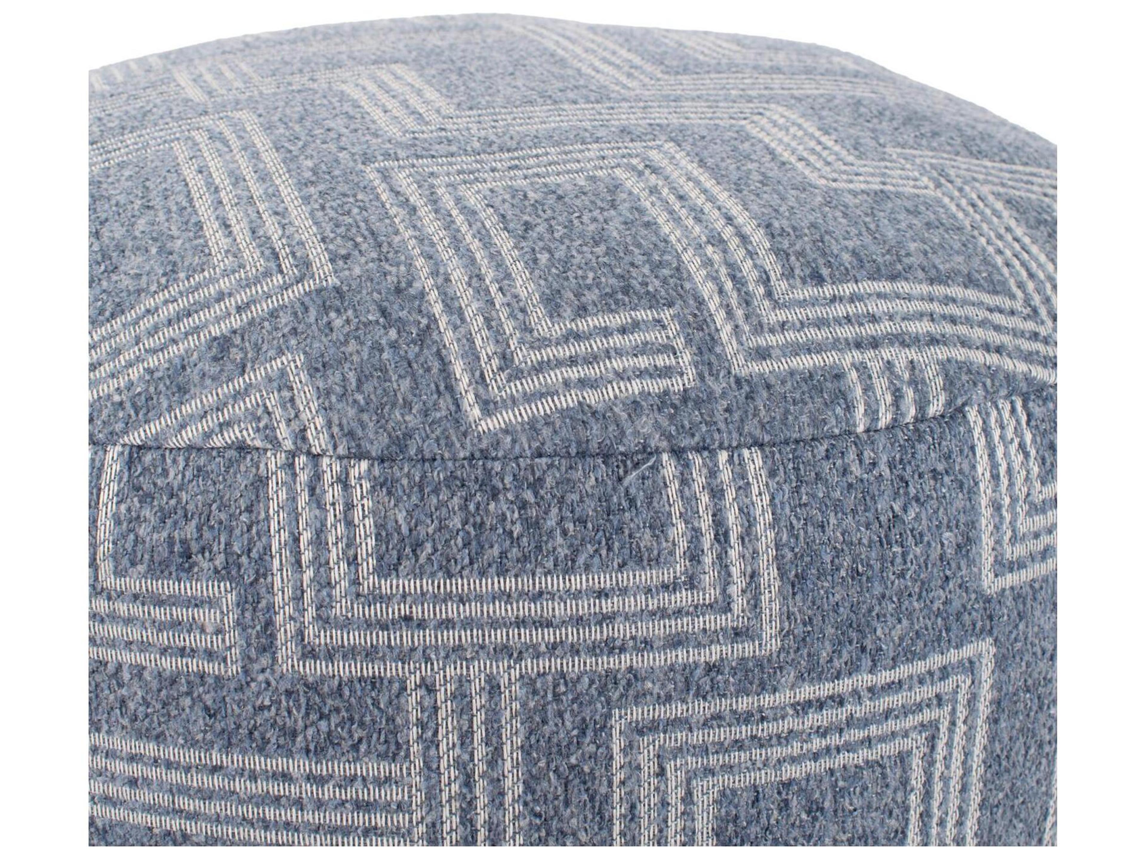 Howard Elliott Outdoor Syros Denim Fabric Cushion Ottoman