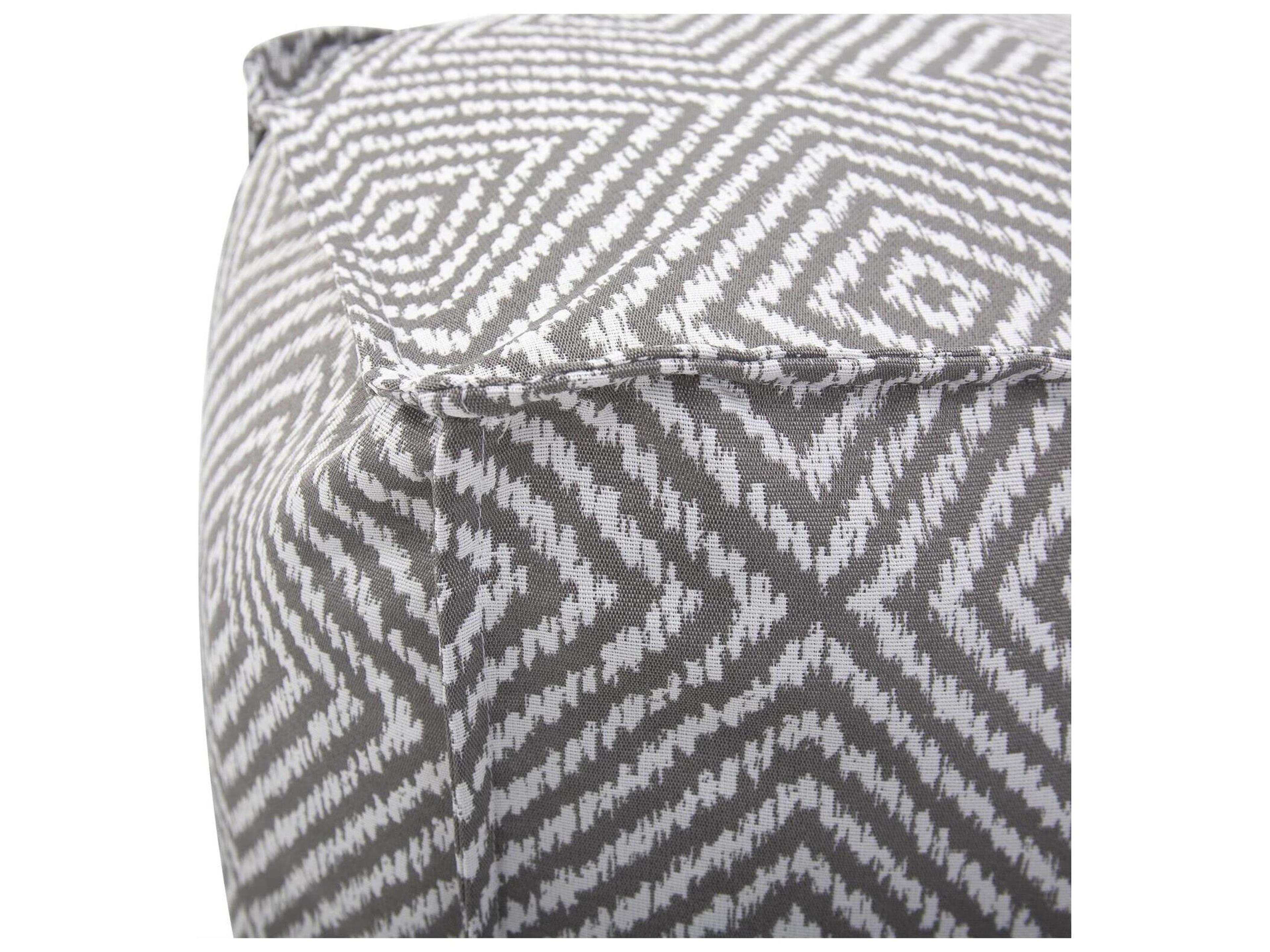 Howard Elliott Outdoor Helm Pewter Fabric Cushion Ottoman
