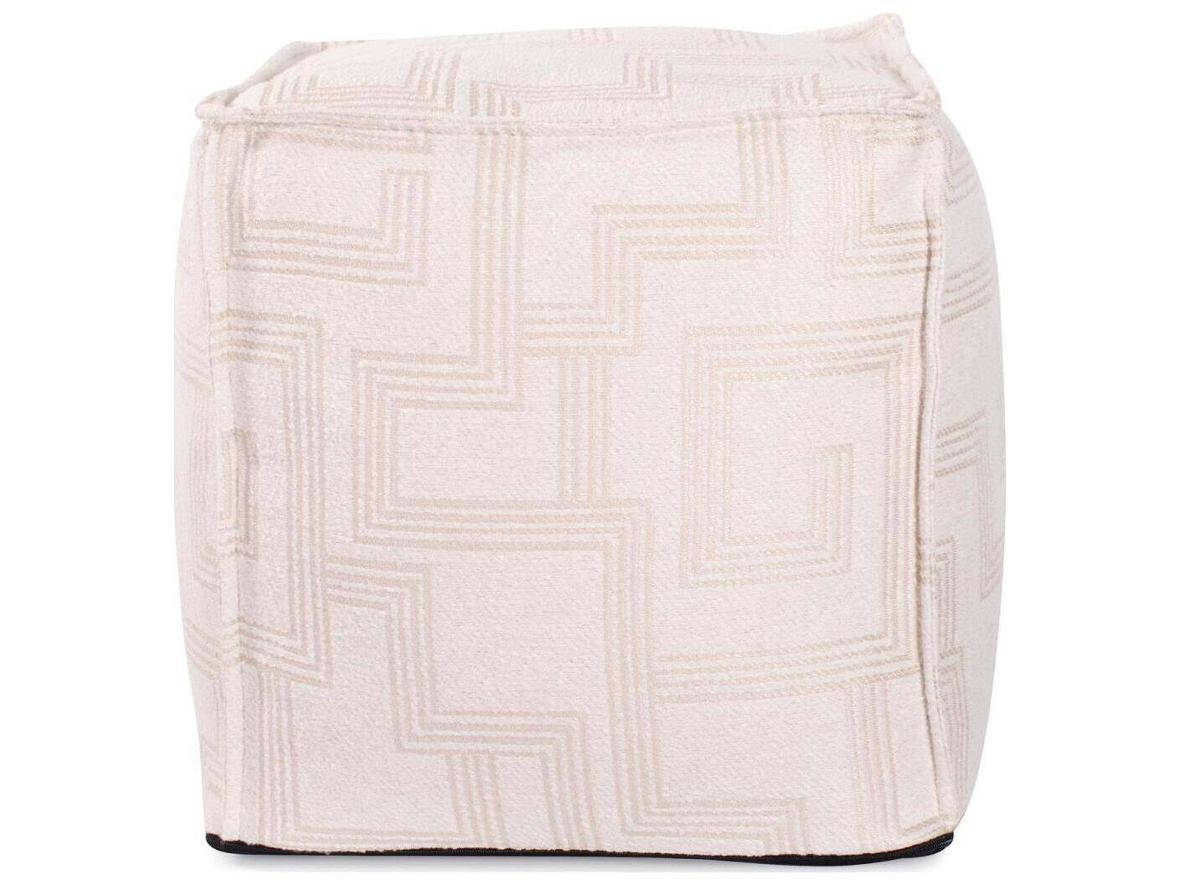 Howard Elliott Outdoor Syros Natural Fabric Cushion Ottoman