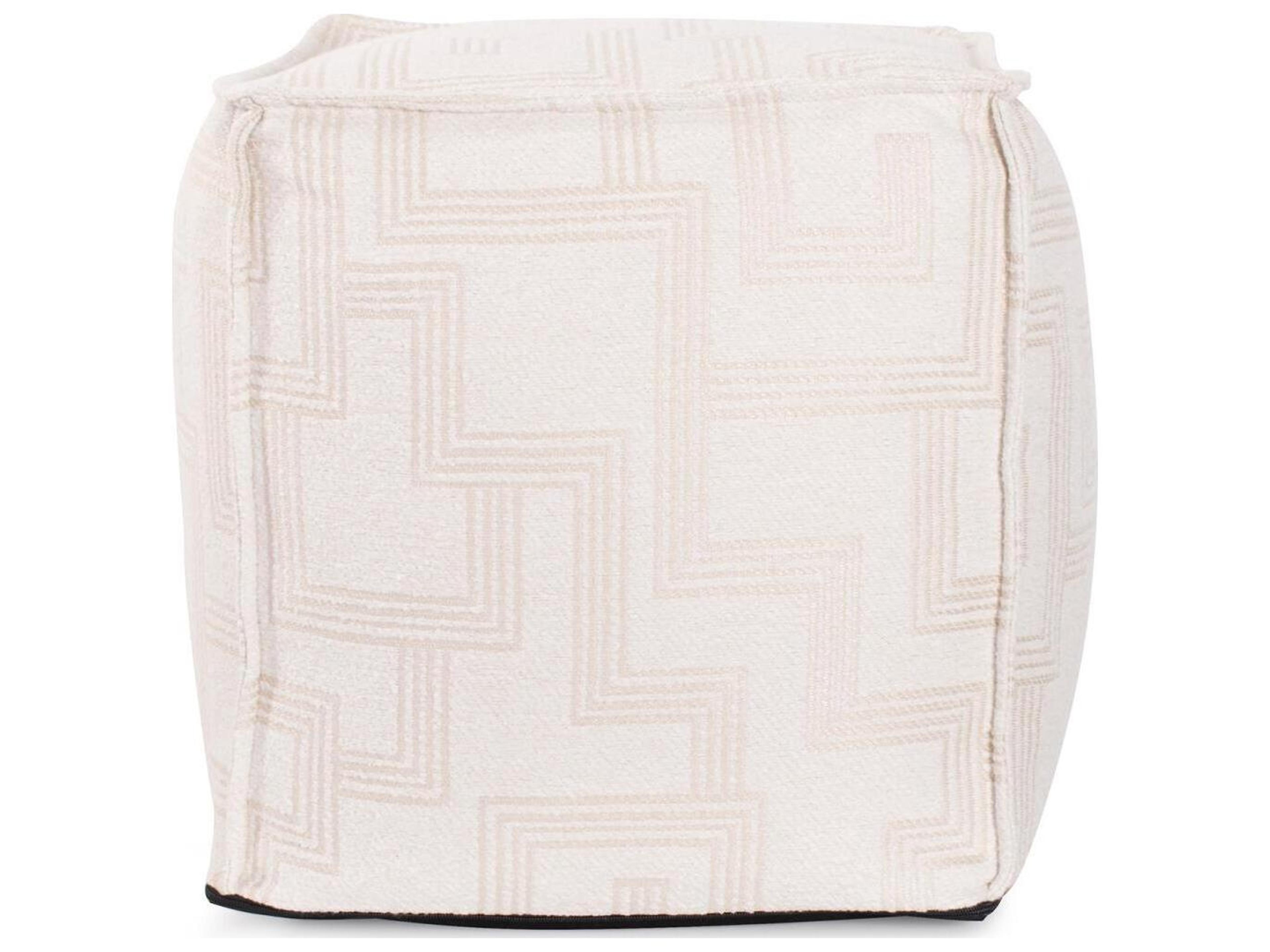 Howard Elliott Outdoor Syros Natural Fabric Cushion Ottoman