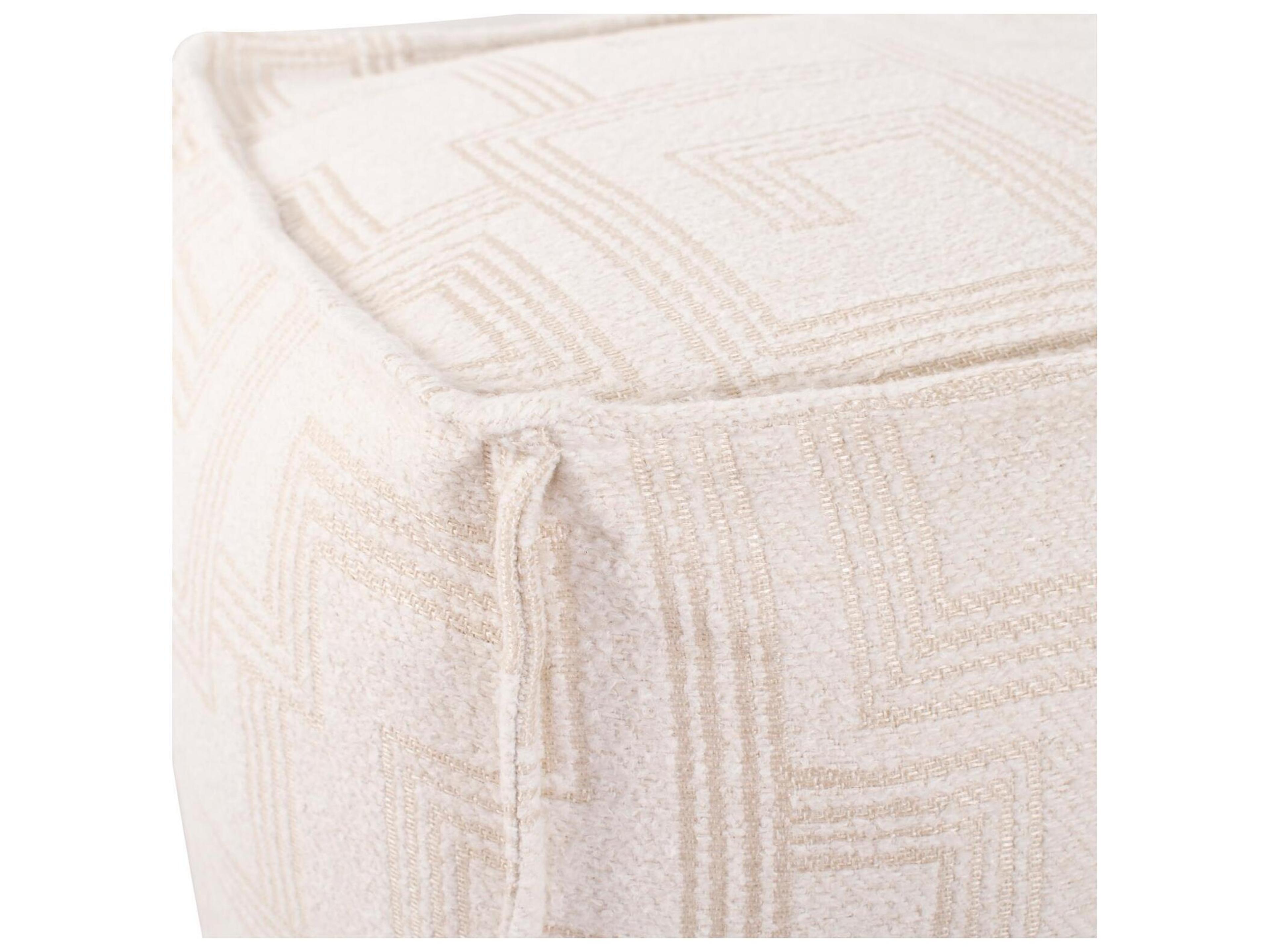 Howard Elliott Outdoor Syros Natural Fabric Cushion Ottoman