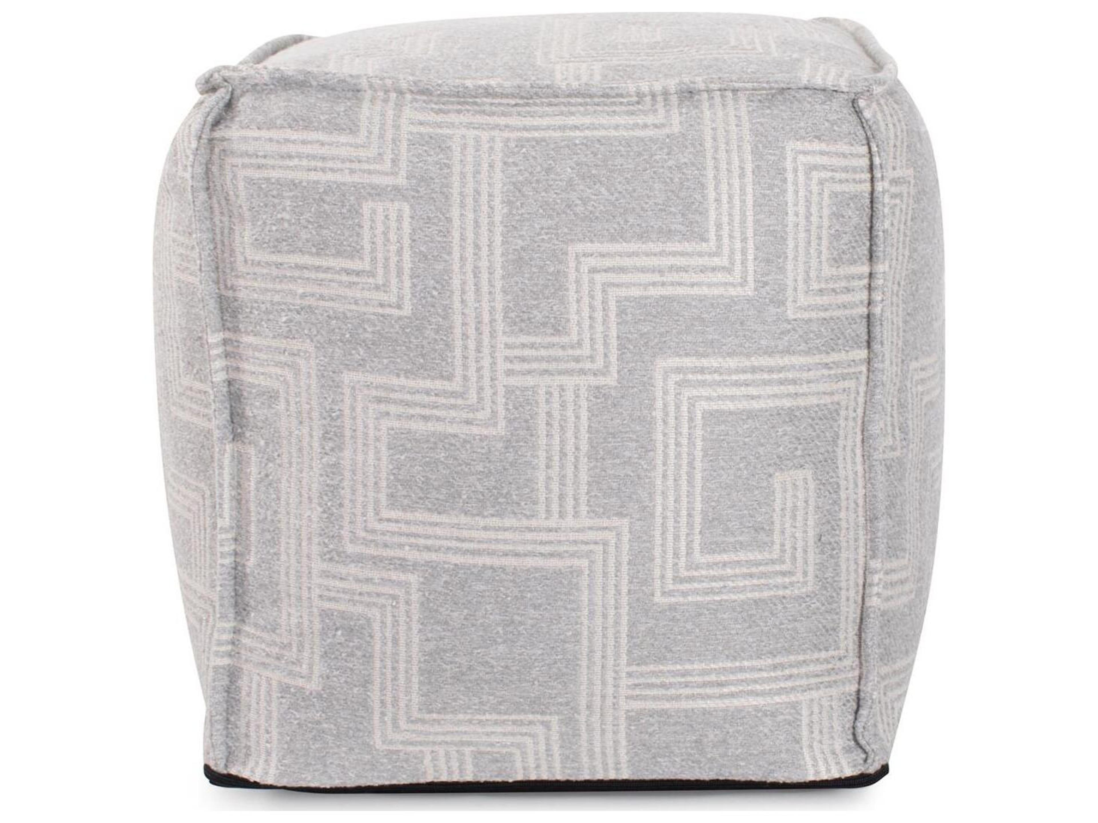 Howard Elliott Outdoor Syros Fog Fabric Cushion Ottoman