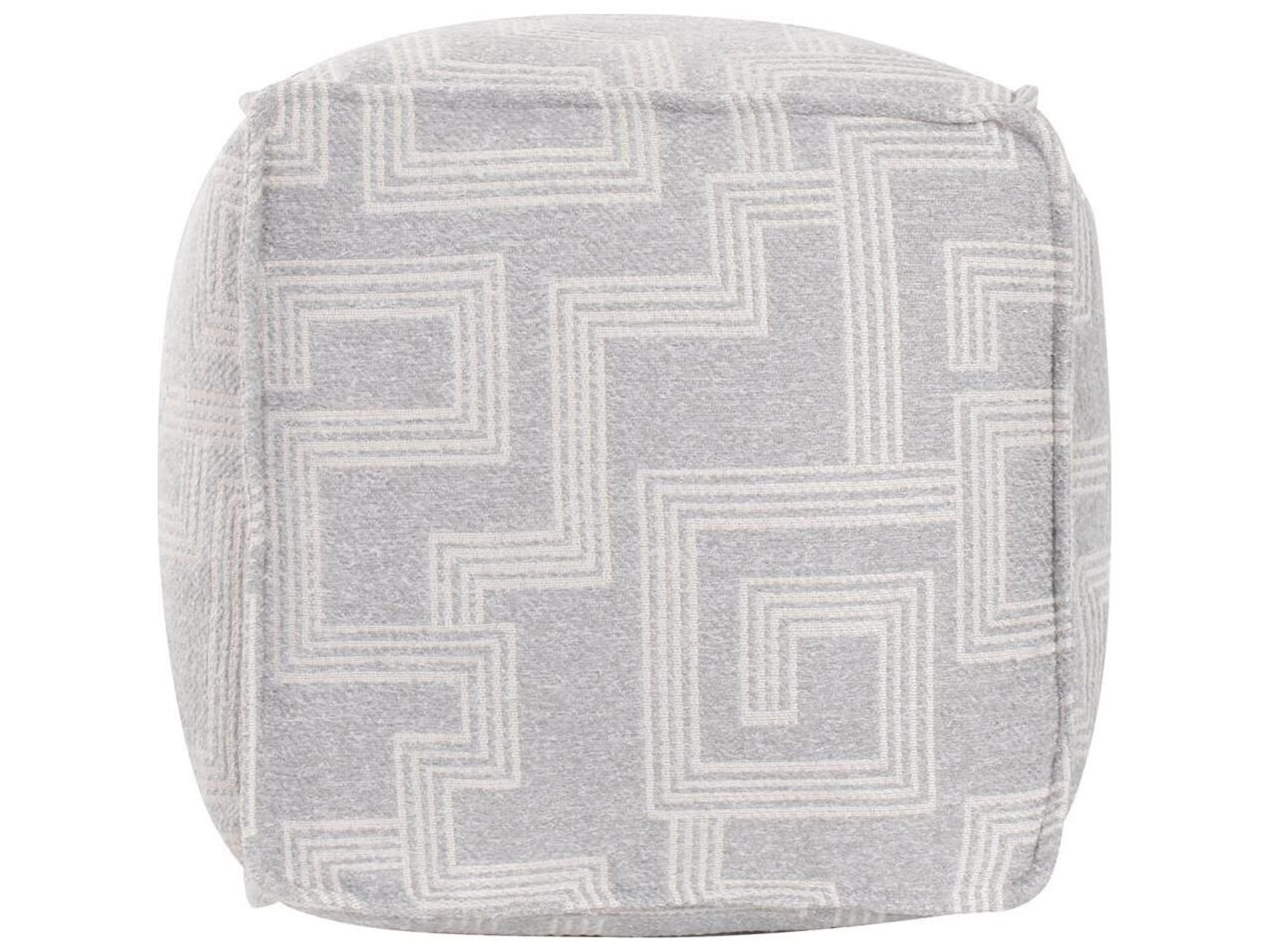 Howard Elliott Outdoor Syros Fog Fabric Cushion Ottoman