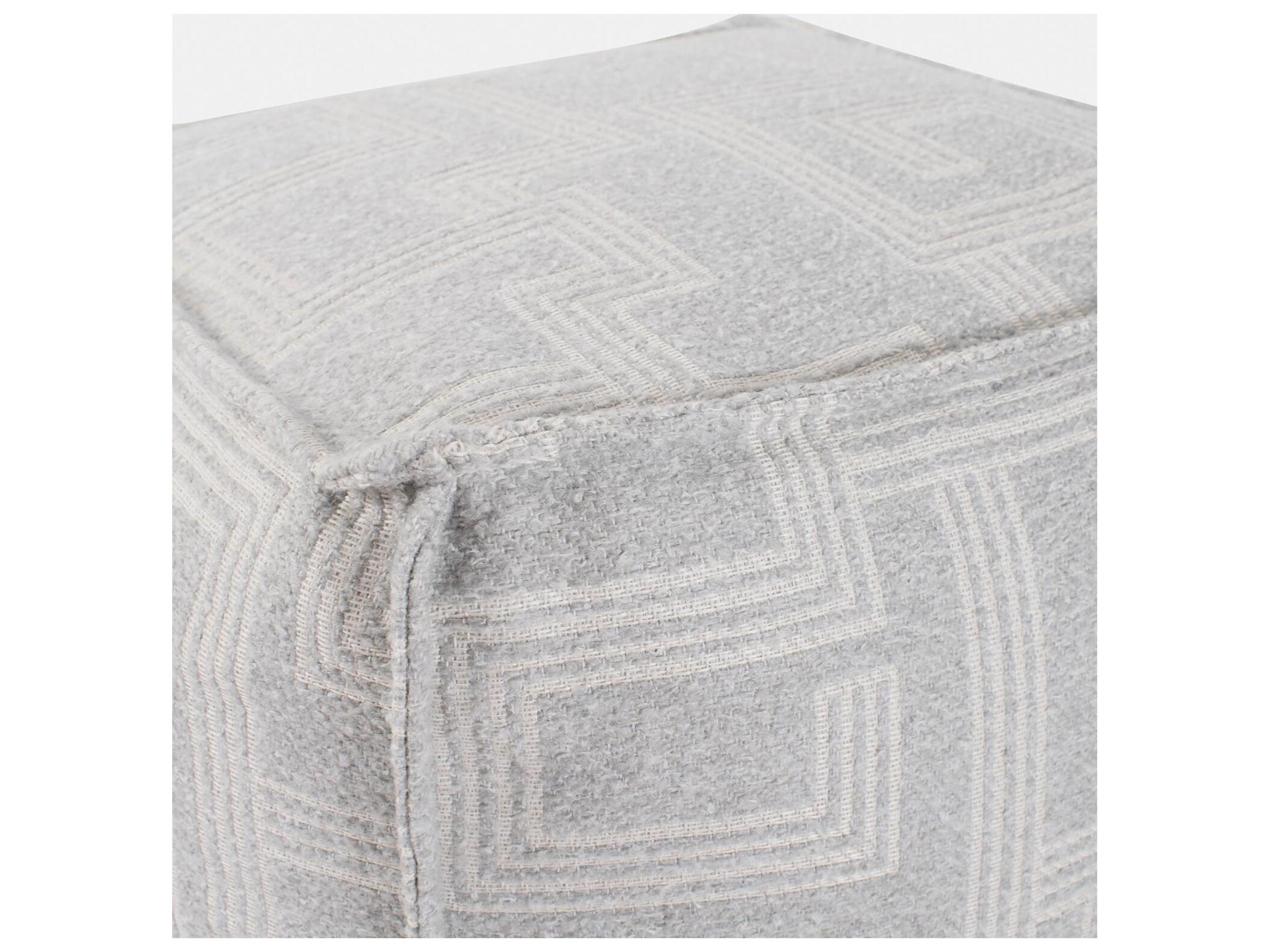 Howard Elliott Outdoor Syros Fog Fabric Cushion Ottoman