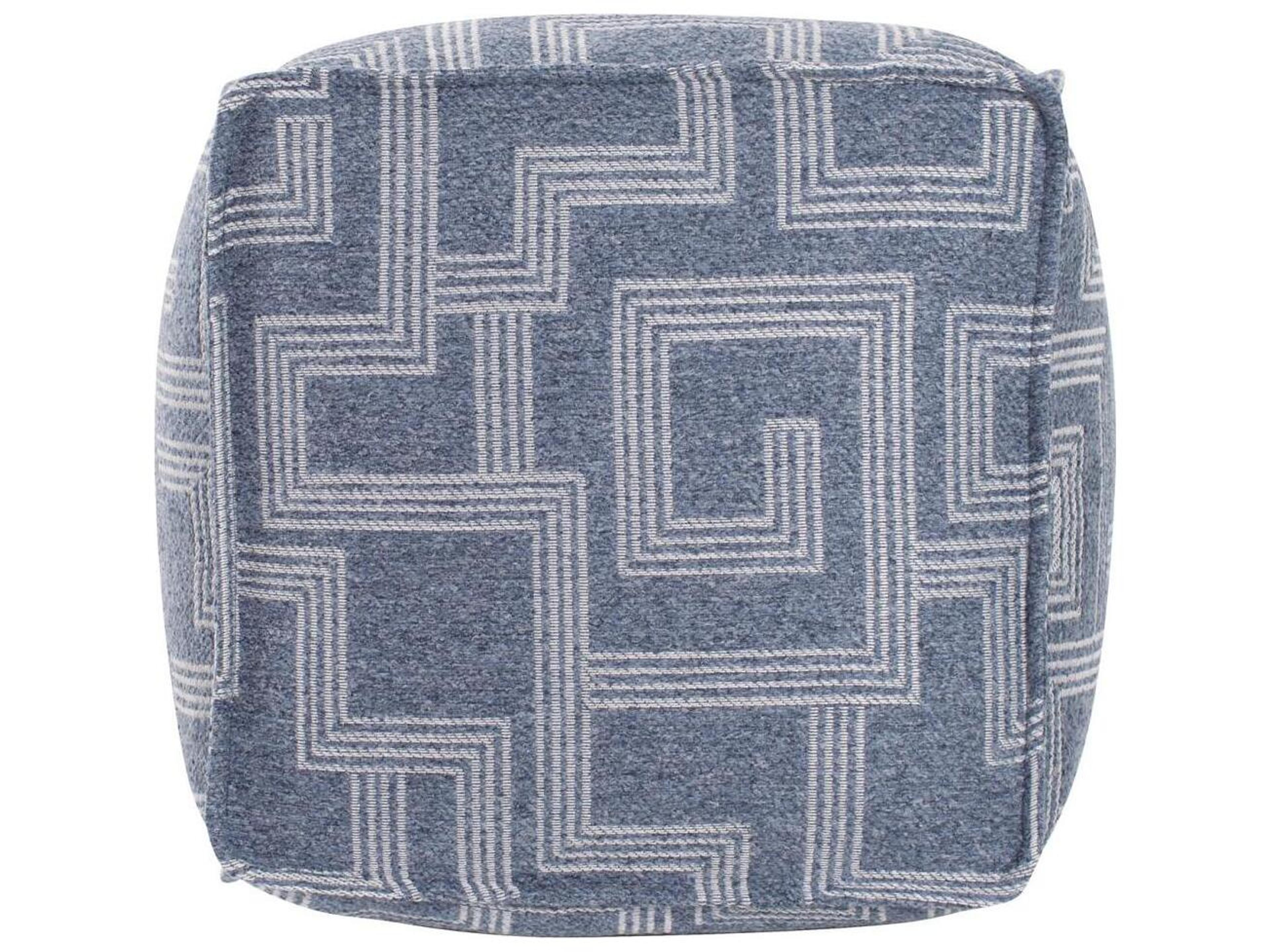 Howard Elliott Outdoor Syros Denim Fabric Cushion Ottoman