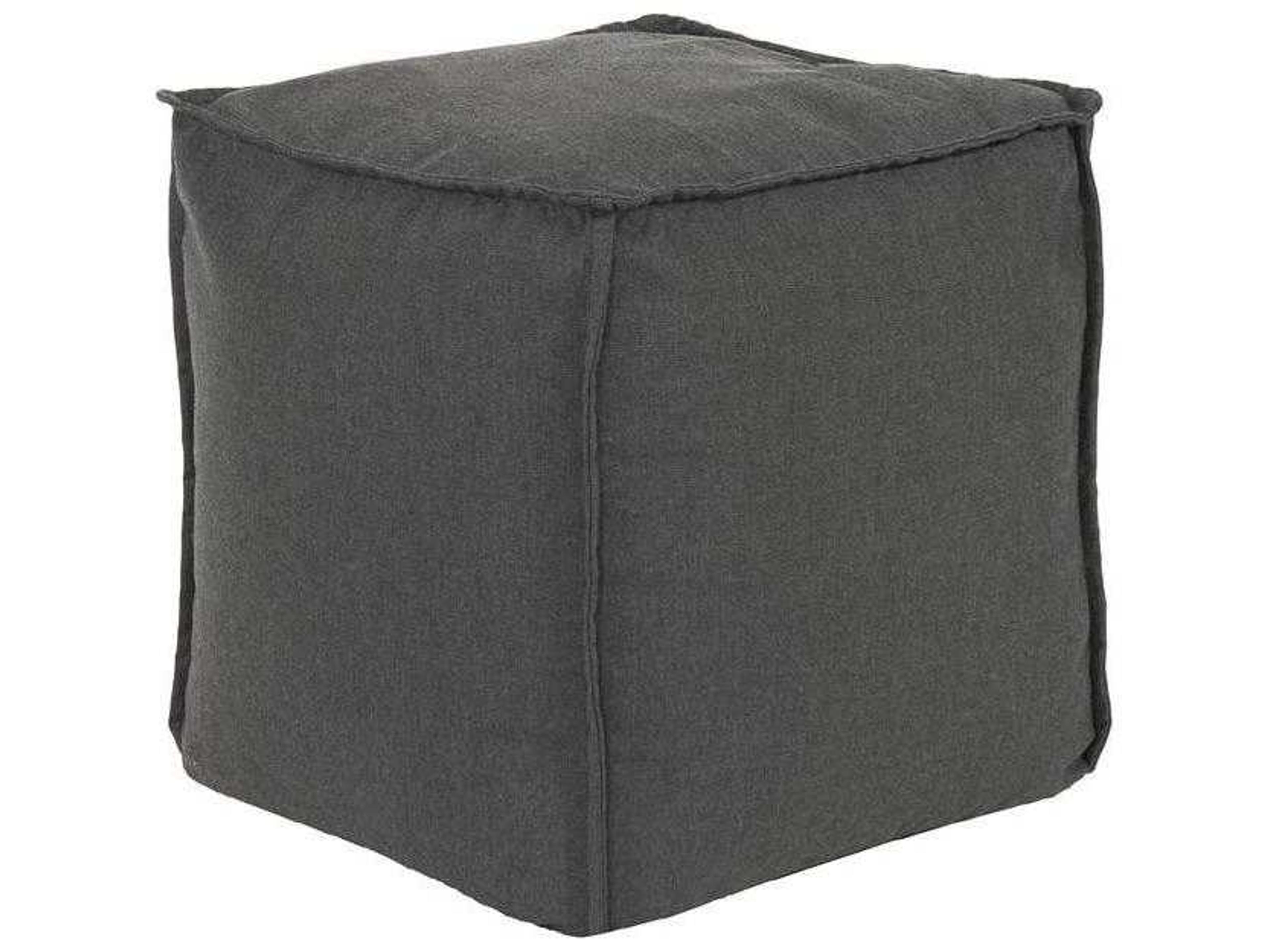 Patio Seascape Charcoal Fabric Cushion Ottoman