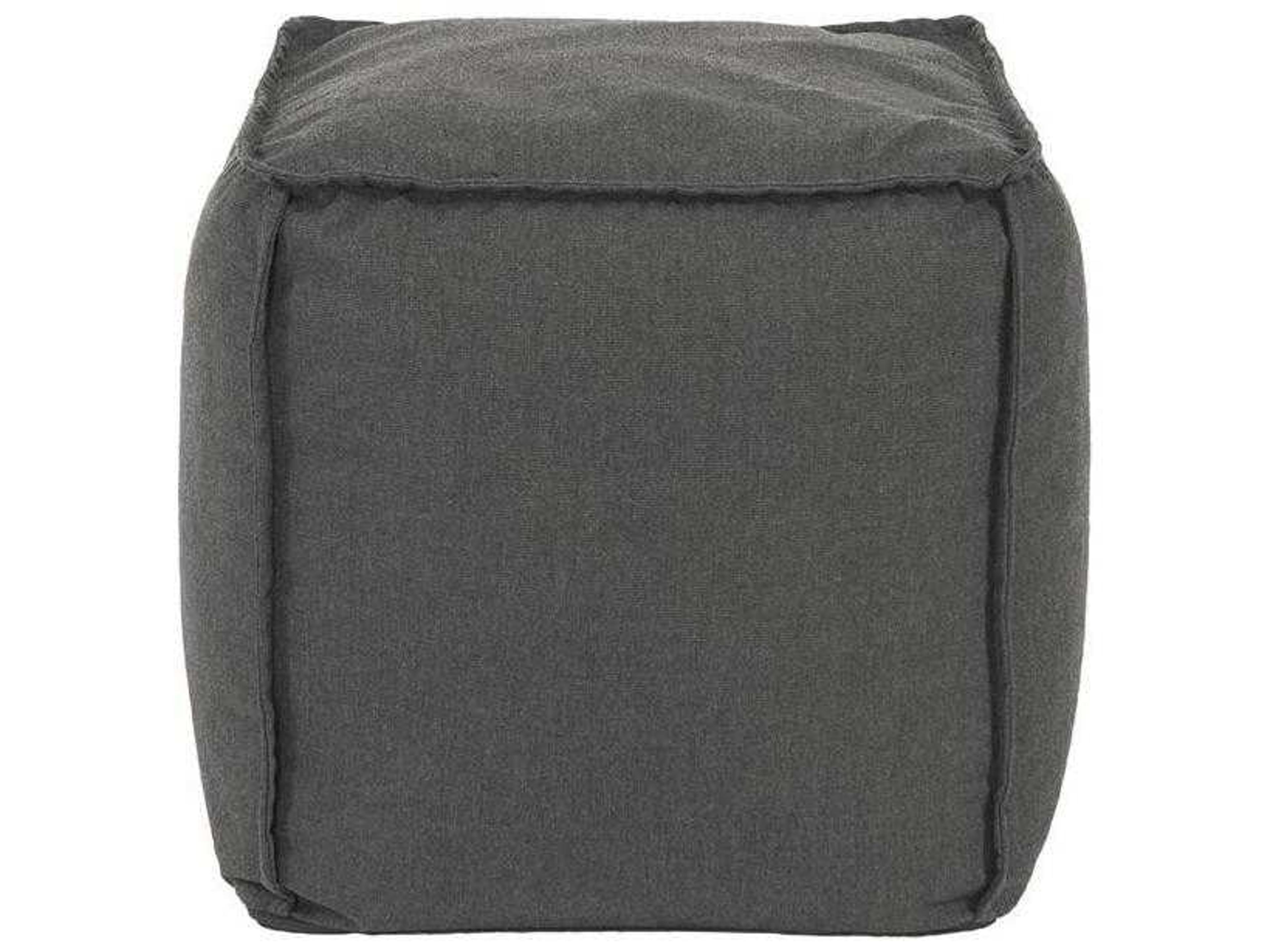 Howard Elliott Outdoor Patio Seascape Charcoal Fabric Cushion Ottoman