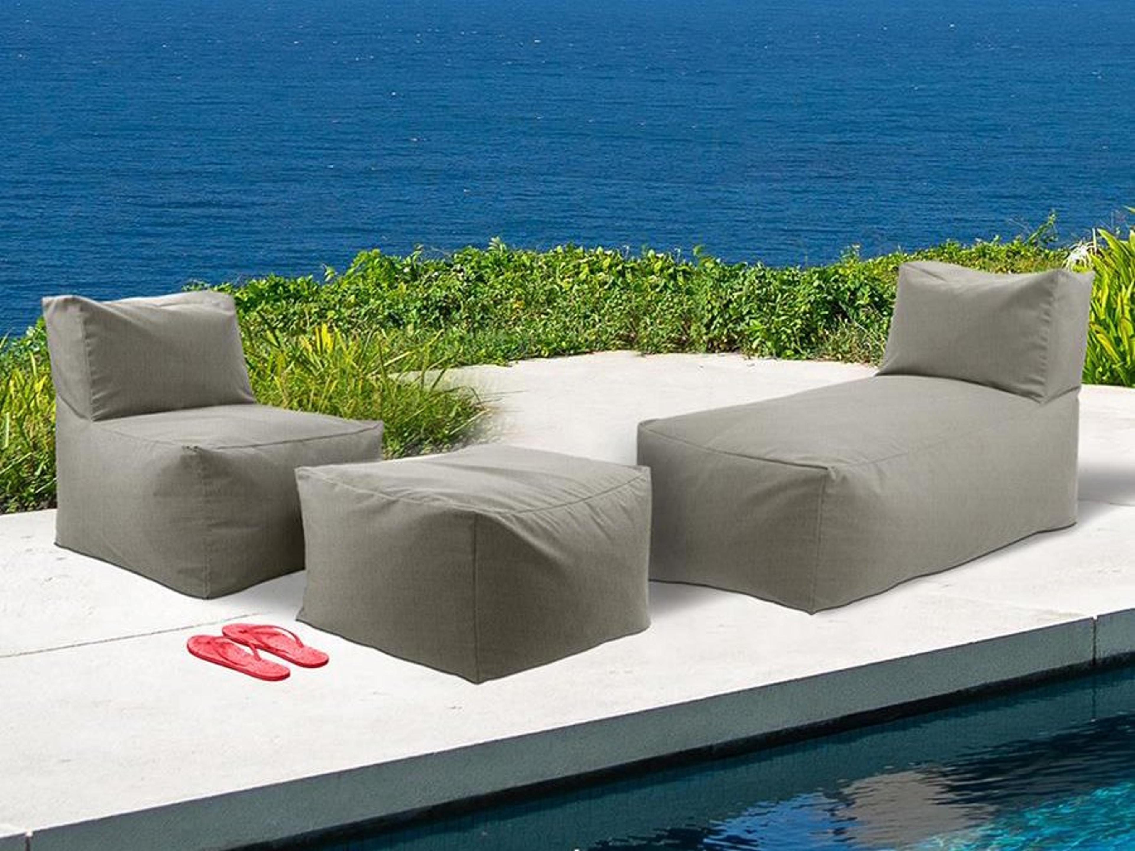 Howard Elliott Outdoor Driftwood Sand Fabric Cushion Chaise Lounge