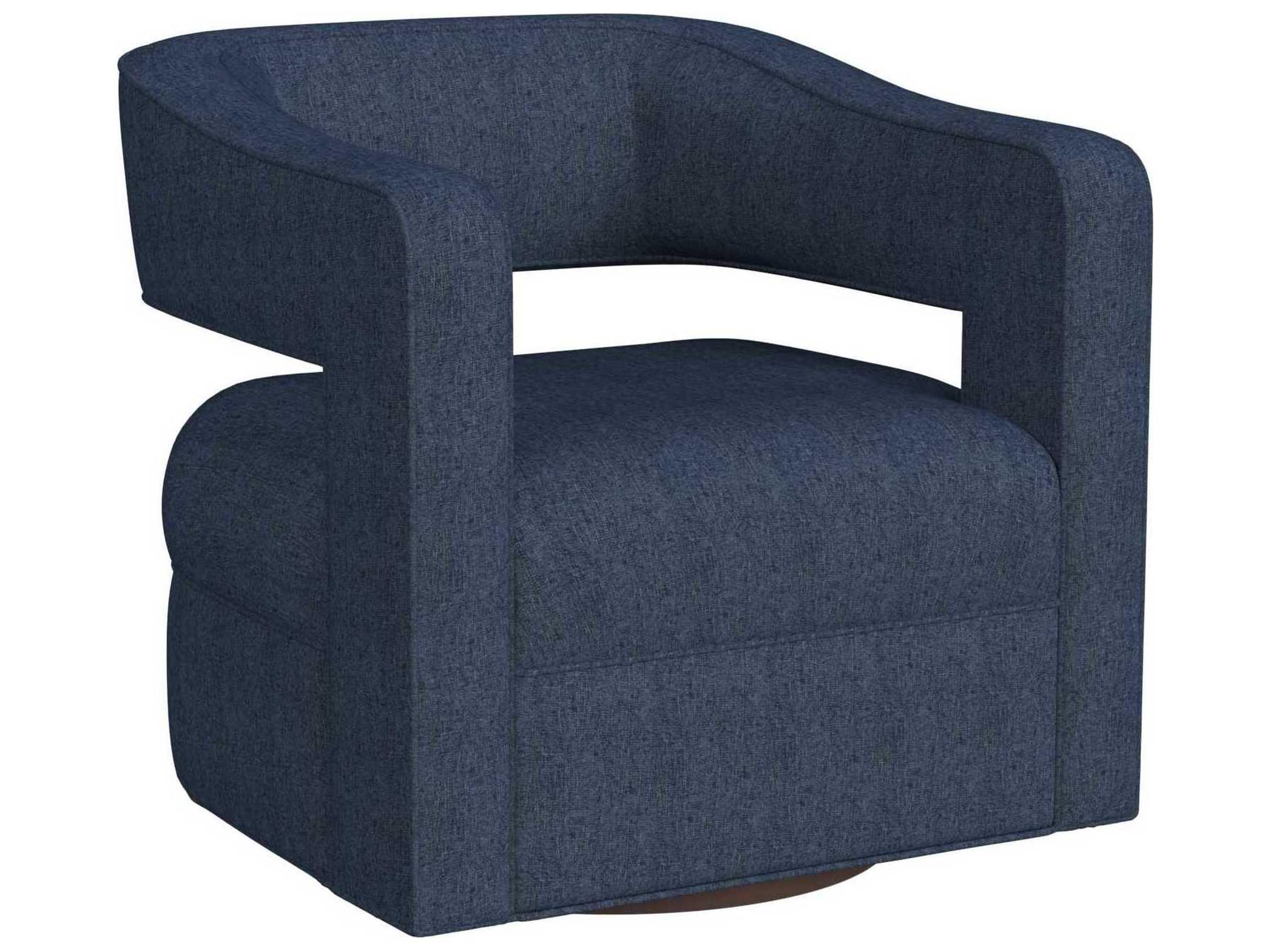 Max Swivel Blue Fabric Accent Chair