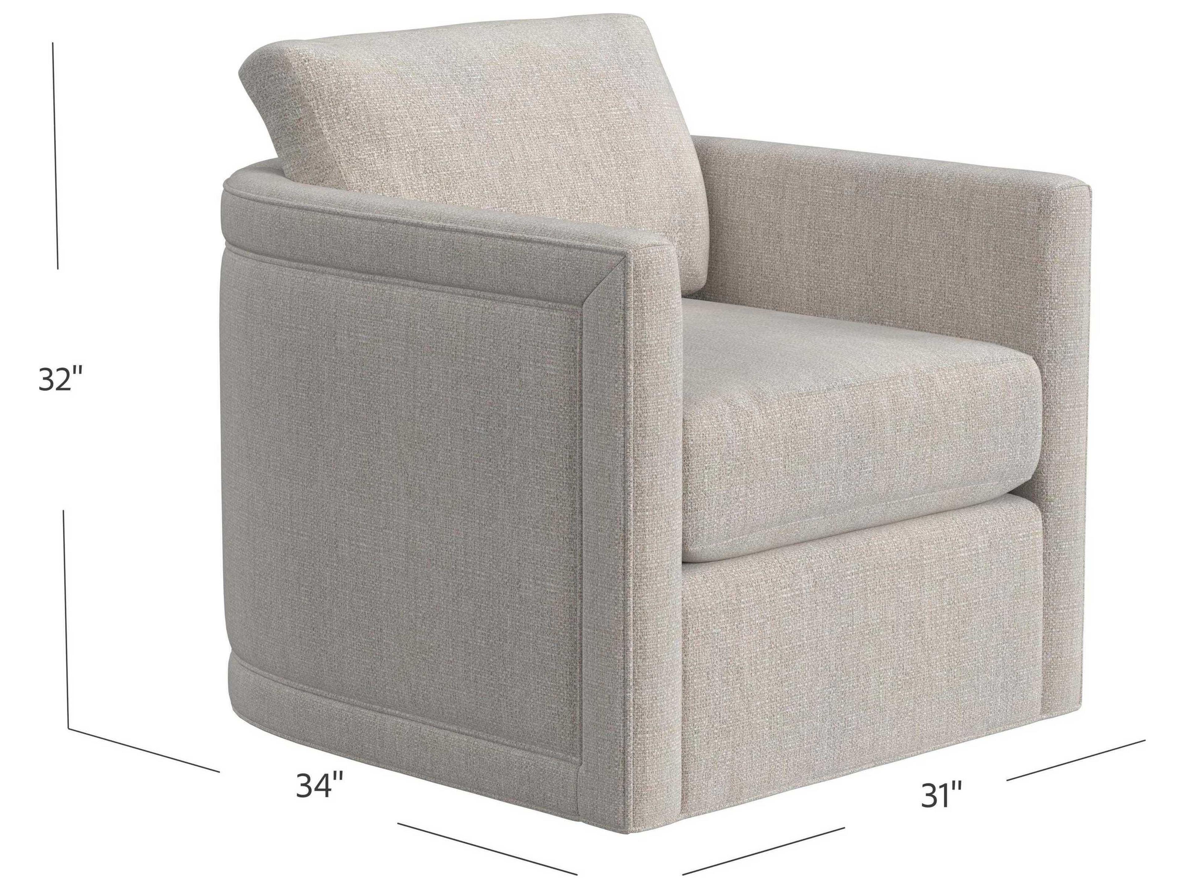 HF Custom by Hooker Furniture Clemintine Swivel Gray Fabric Accent Chair