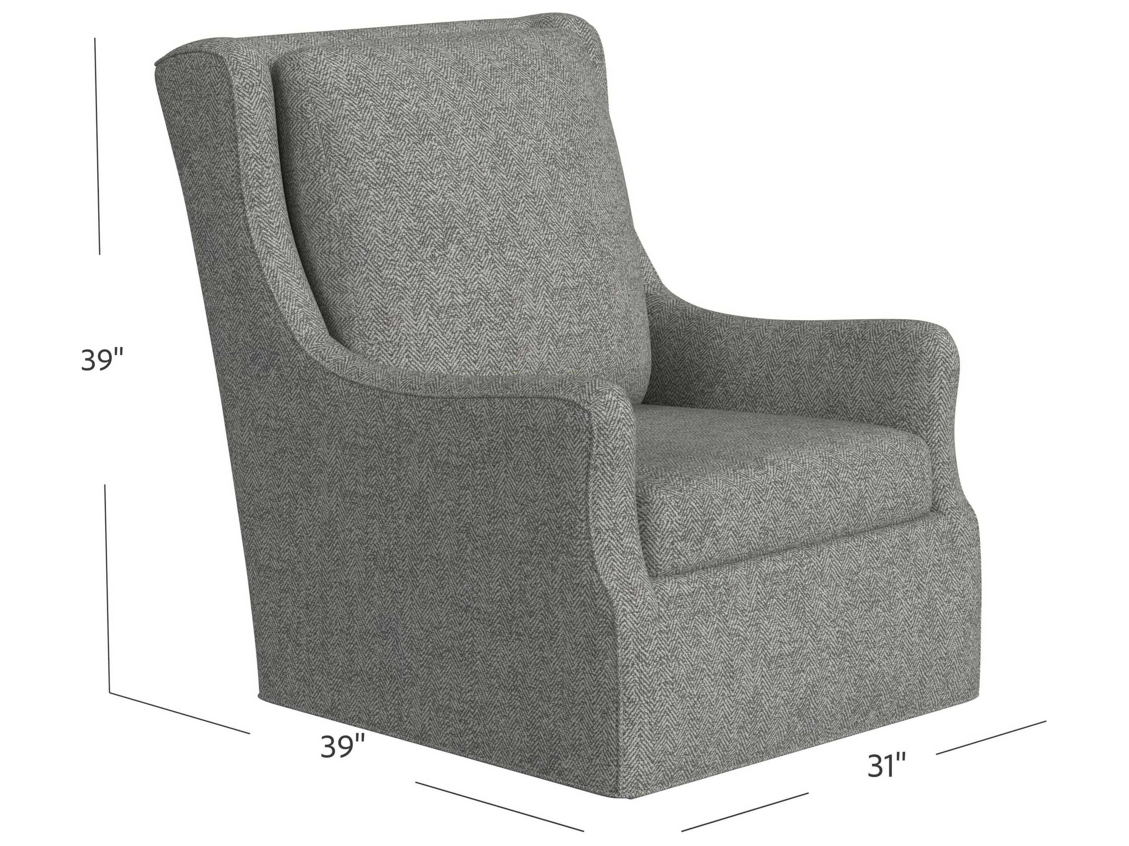 HF Custom by Hooker Furniture Bellamy Swivel Gray Fabric Accent Chair