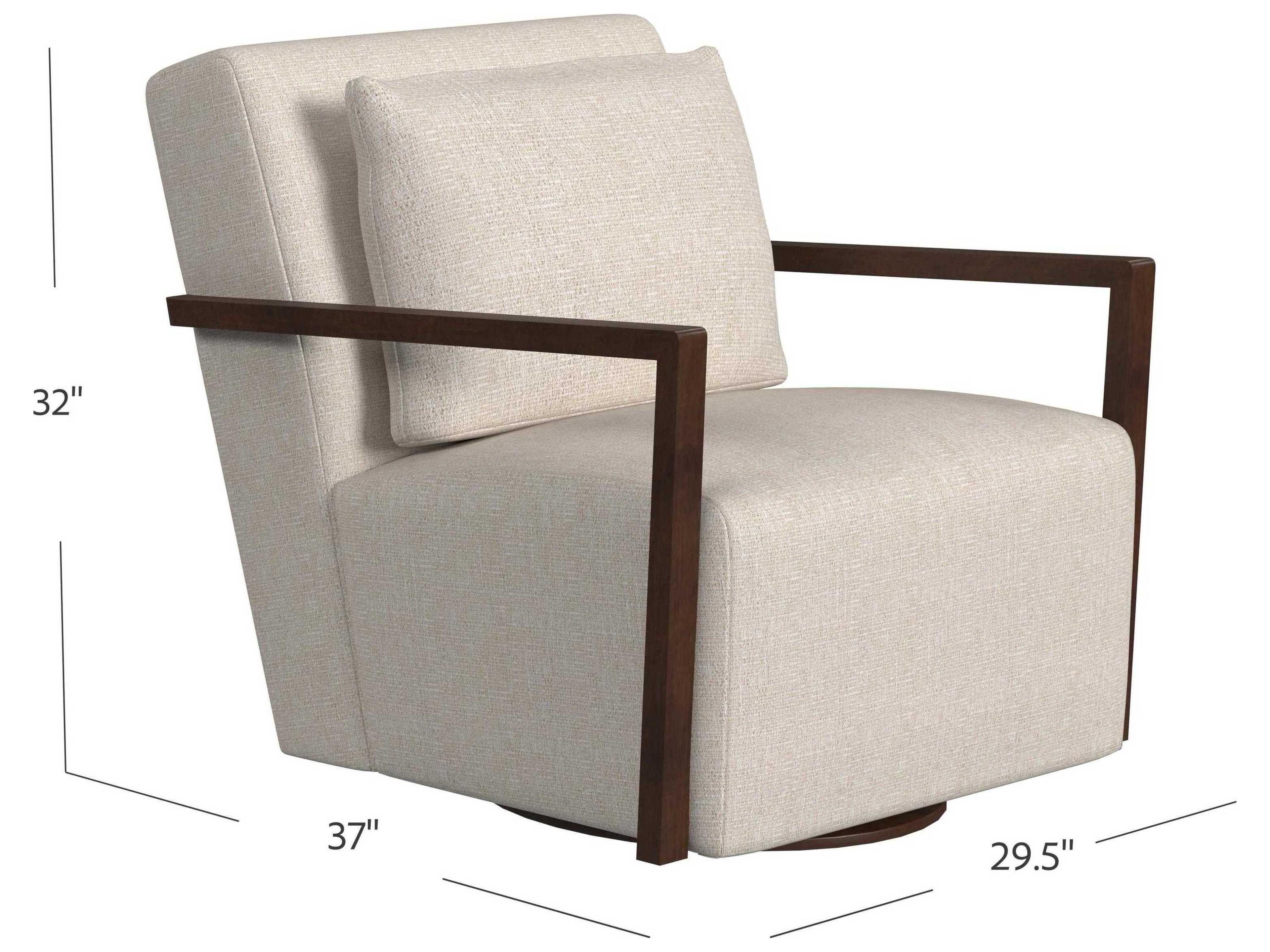 HF Custom by Hooker Furniture Creighto Swivel Beige Fabric Accent Chair