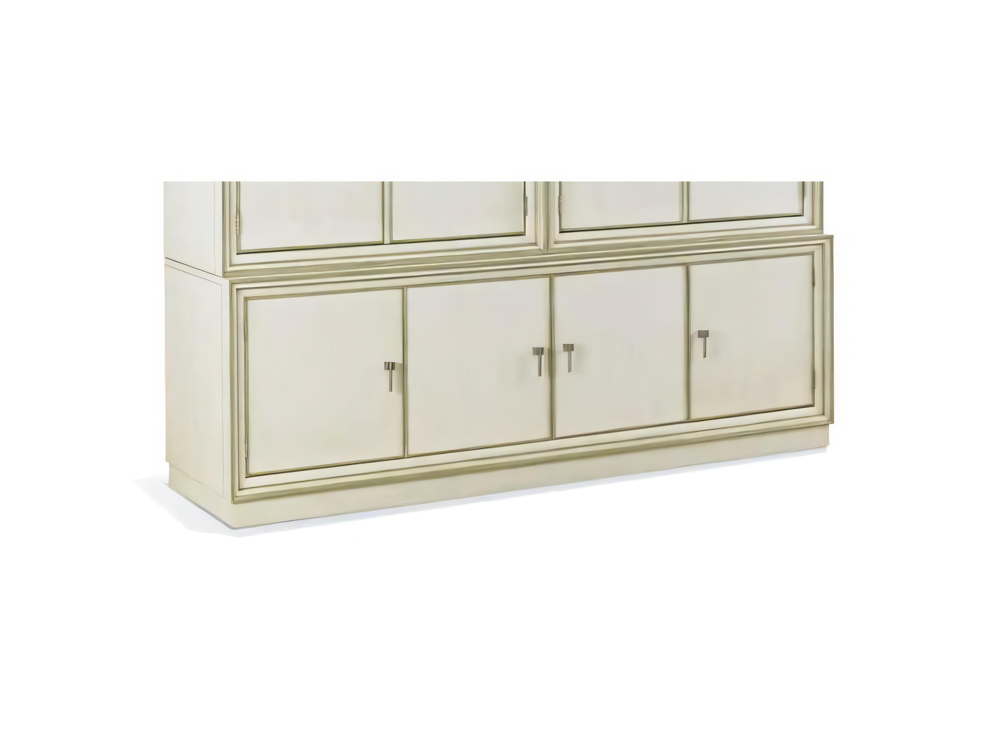 Custom Elements Cabinet Washed Linen Maple Wood Accent Chest