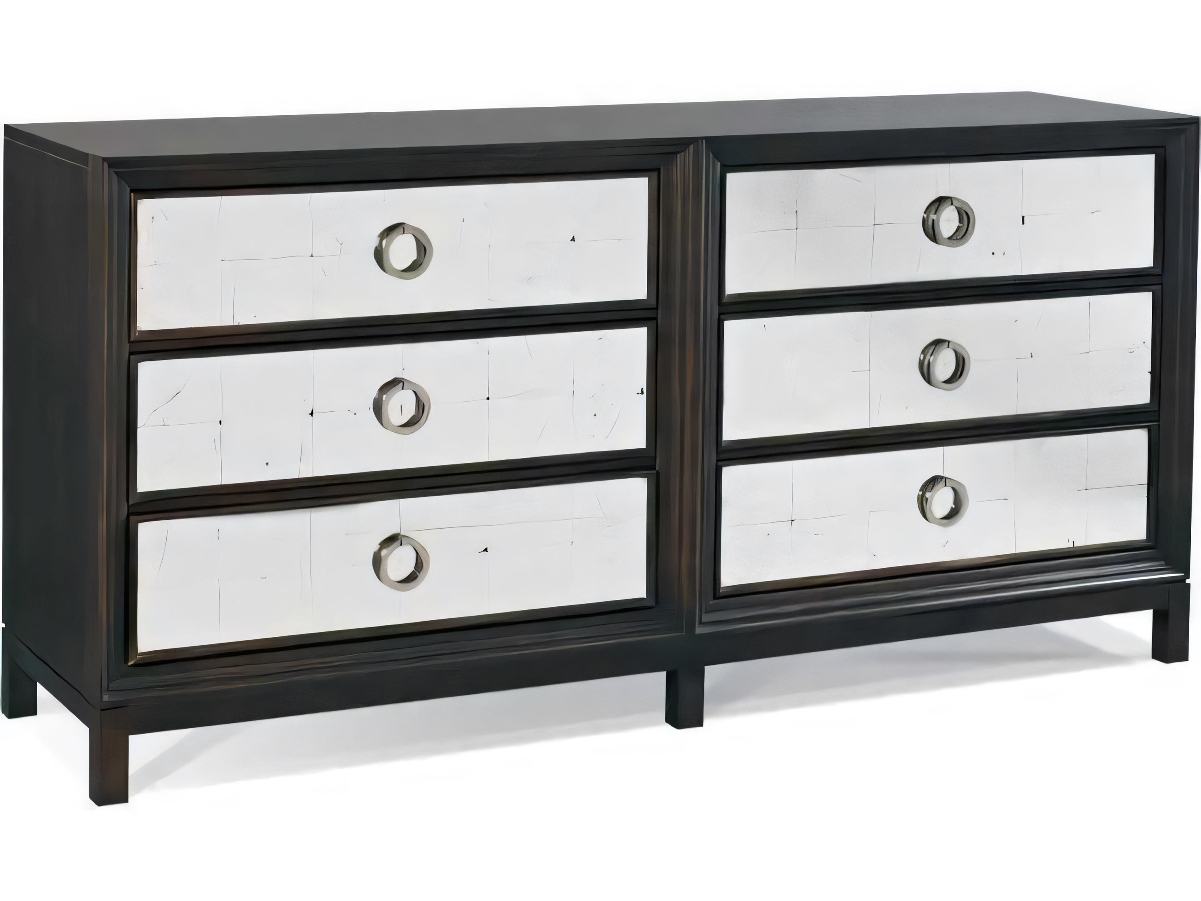 Custom Elements Cabinet 6-Drawers Brown Maple Wood Double Dresser