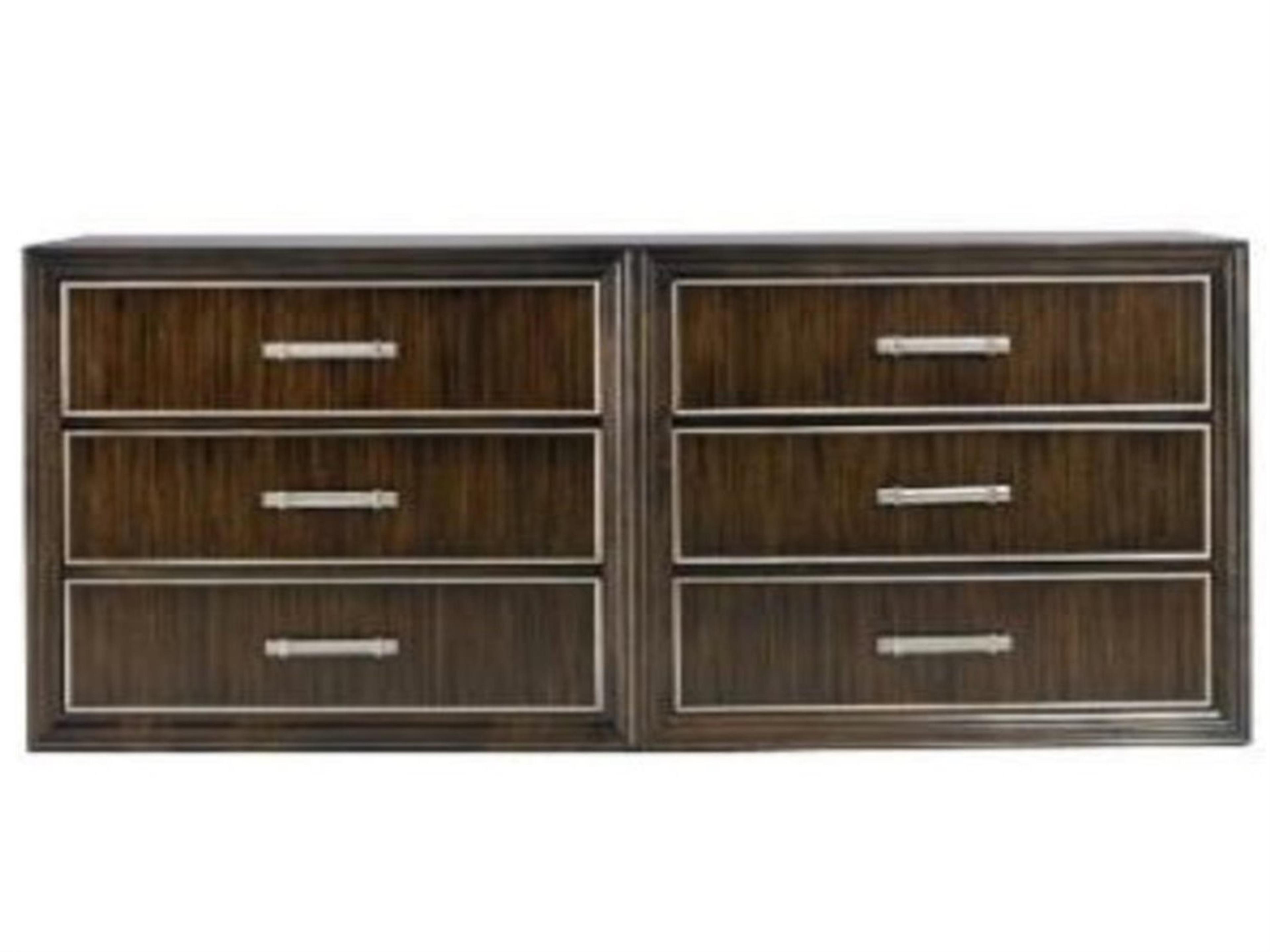 Custom Elements Cabinet 6-Drawers Brown Maple Wood Double Dresser