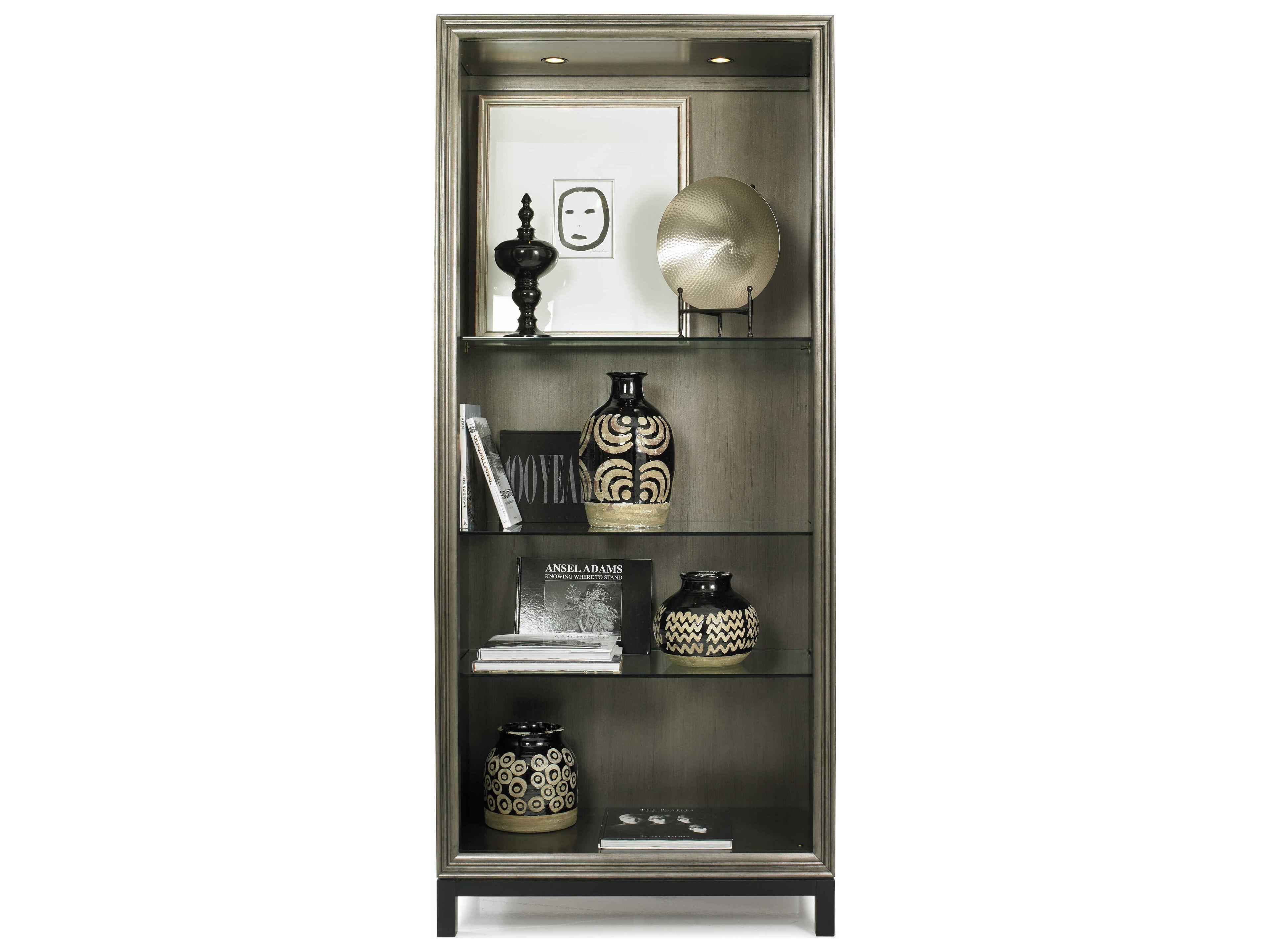 Hickory White Custom Elements Cabinet Black Nickel Bookcase