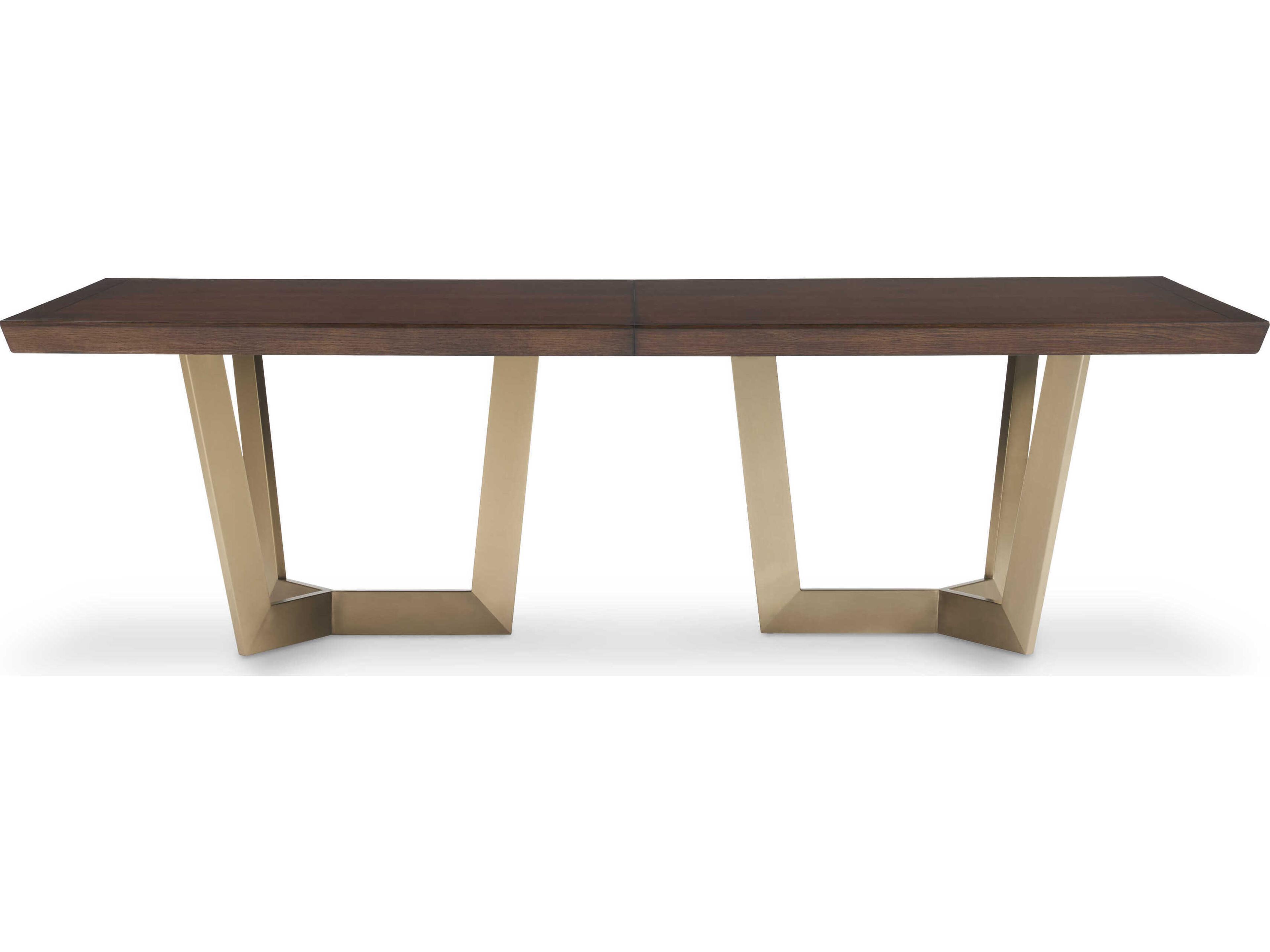 Hickory White Odyssey Rectangular Wood Modern Walnut Dining Table