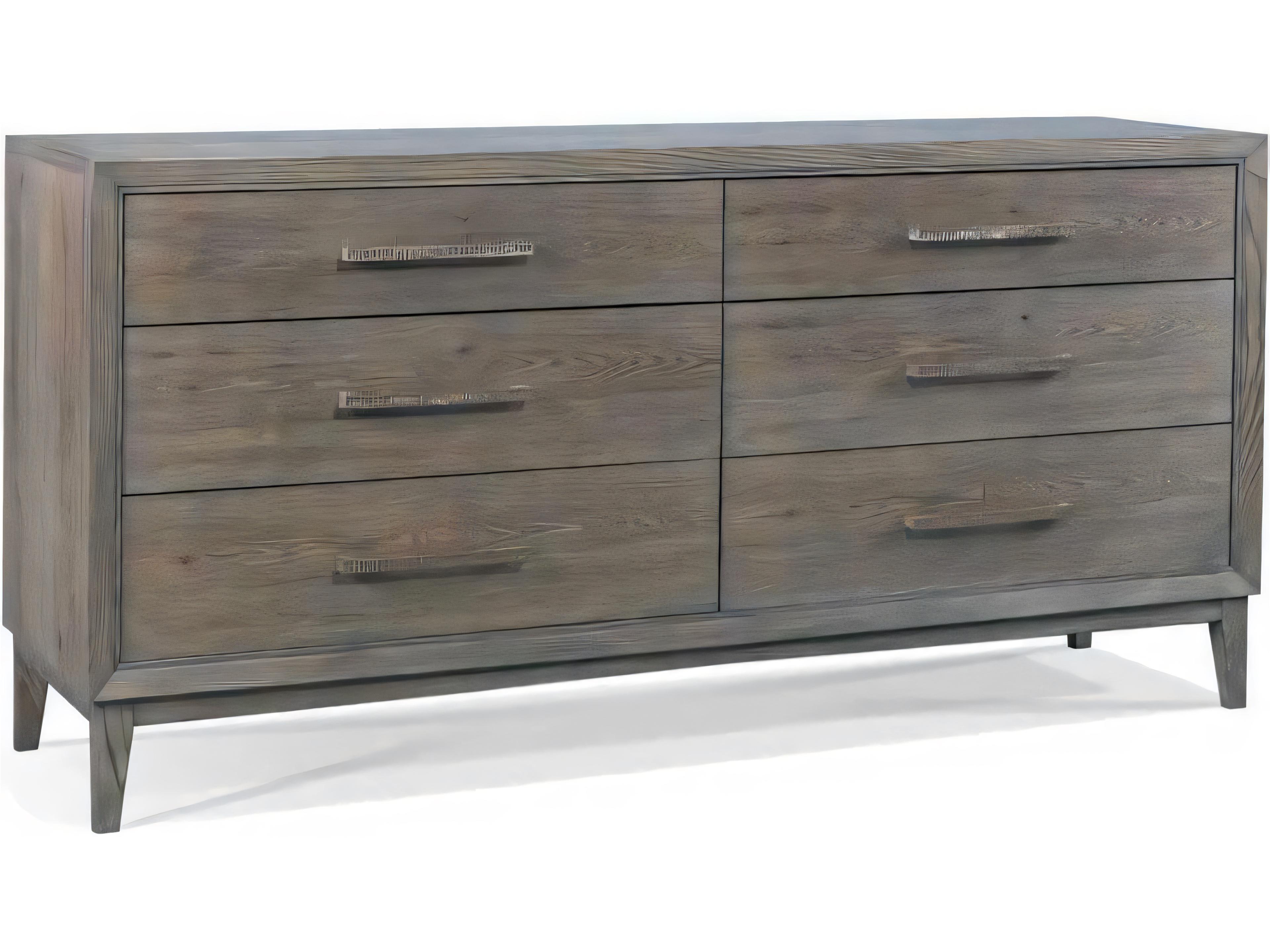 Odyssey 6-Drawers Gray Ash Wood Double Dresser