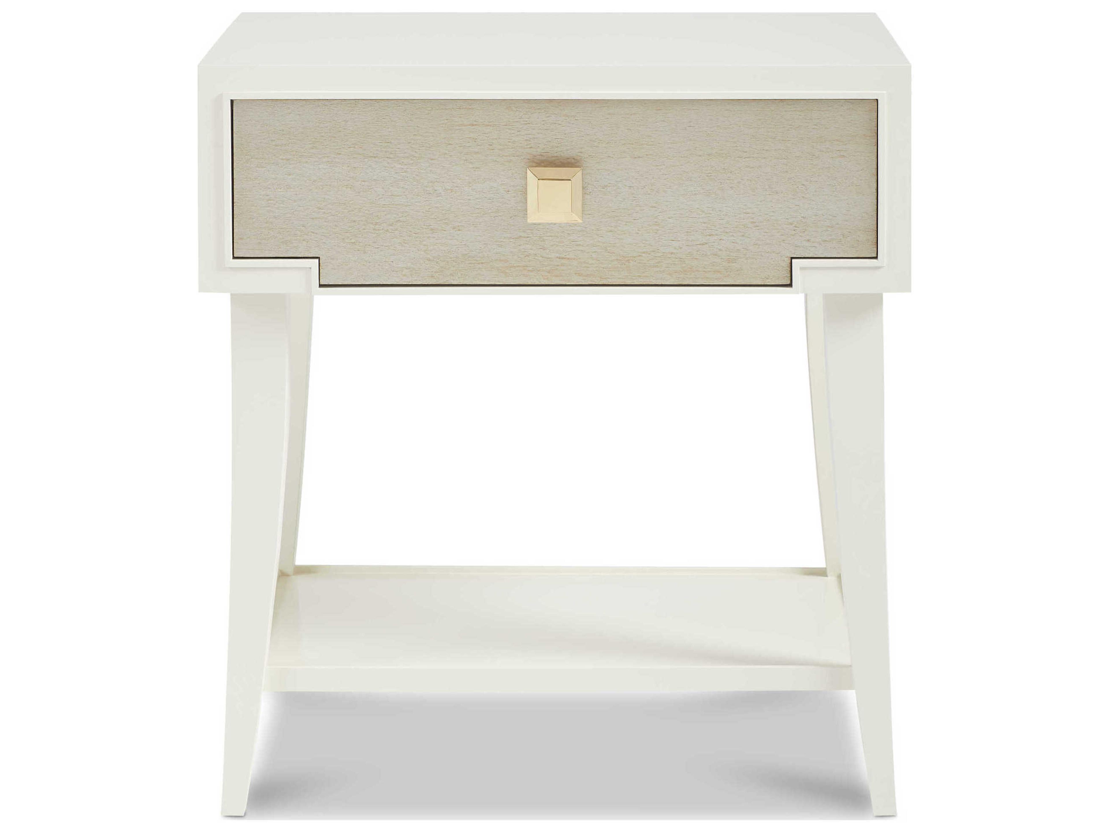 Hickory White Trellis Rectangular Wood Sugar End Table