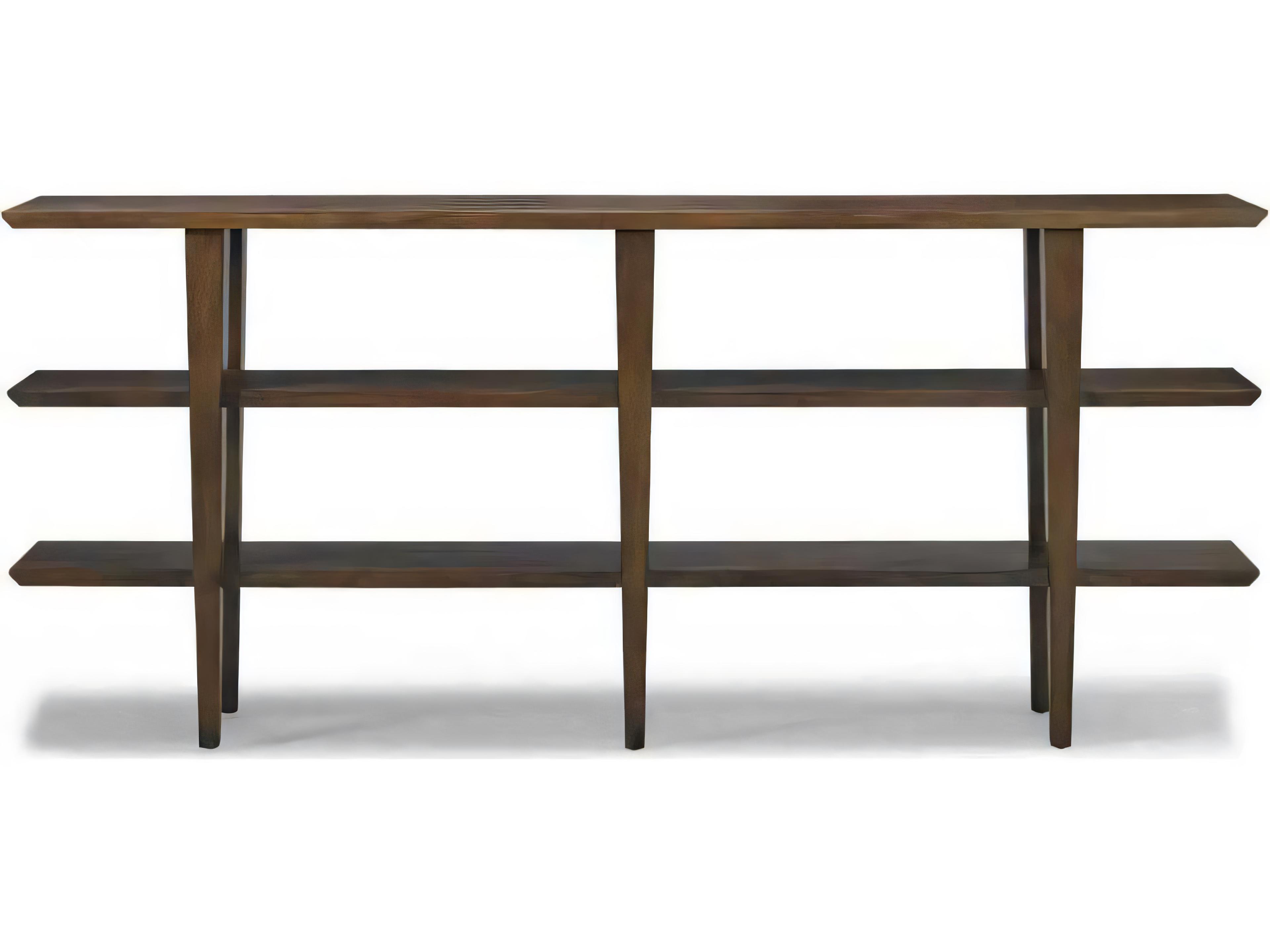 Hickory White Terra Modern Rectangular Wood Carob Brown Console Table