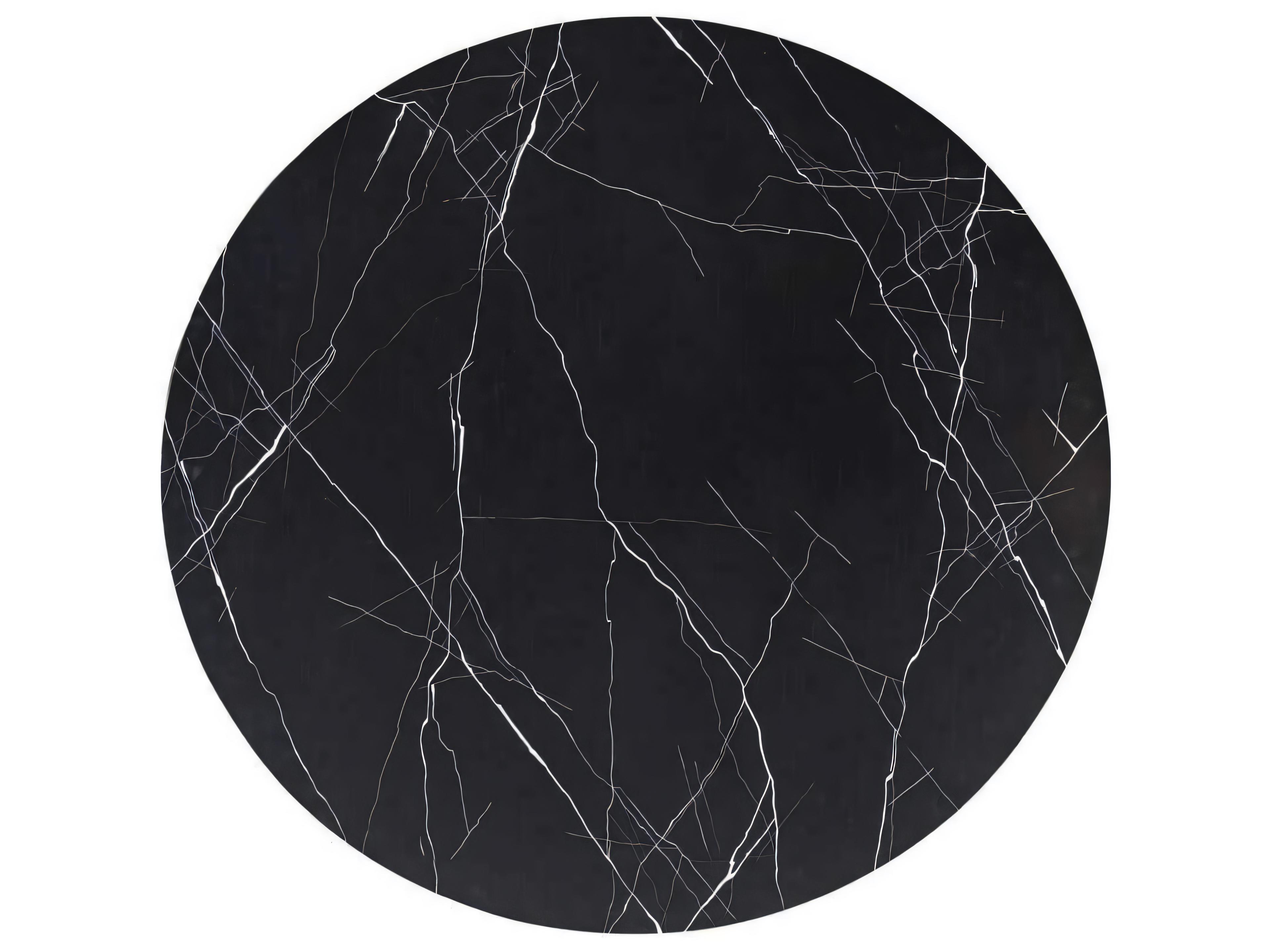 Hickory White Journey The World Round Stone Black Tie Lacquer End Table