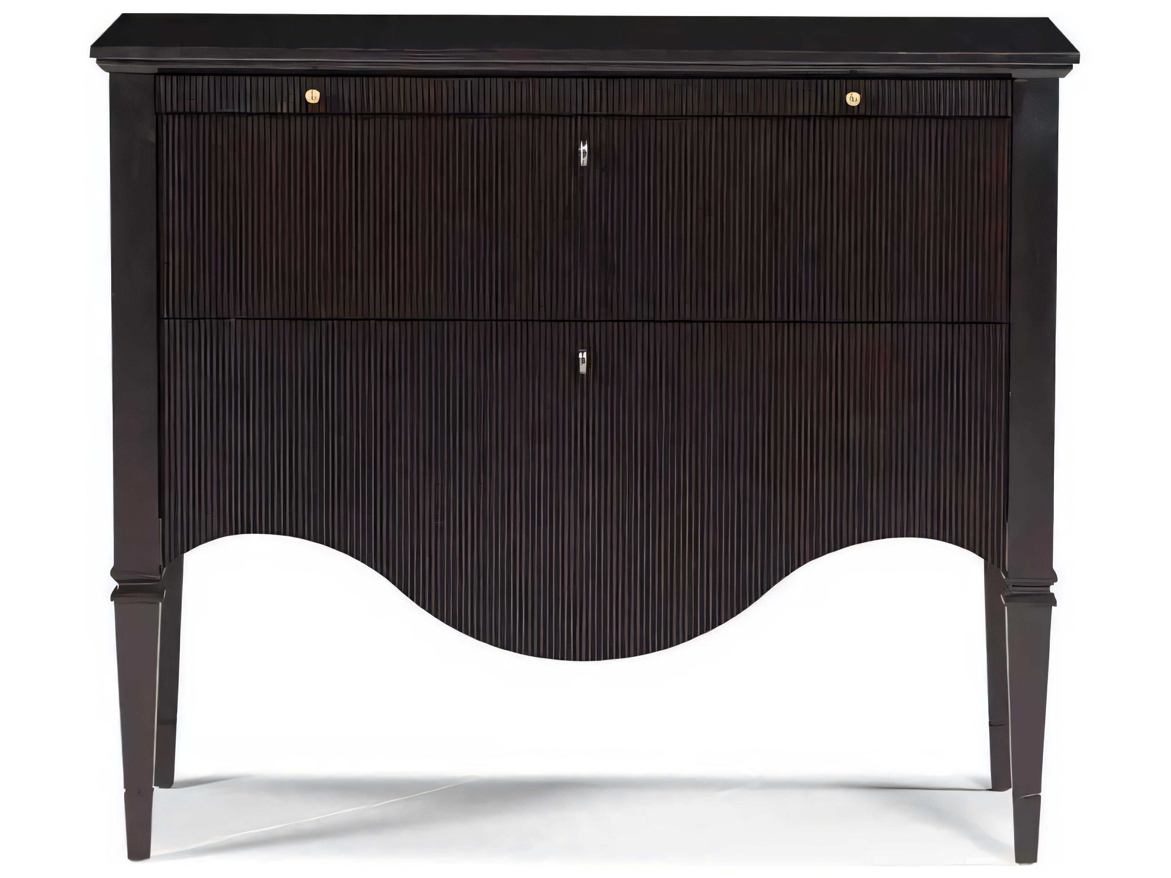 Hickory White Journey The World Black Tie Lacquer Maple Wood Accent Chest