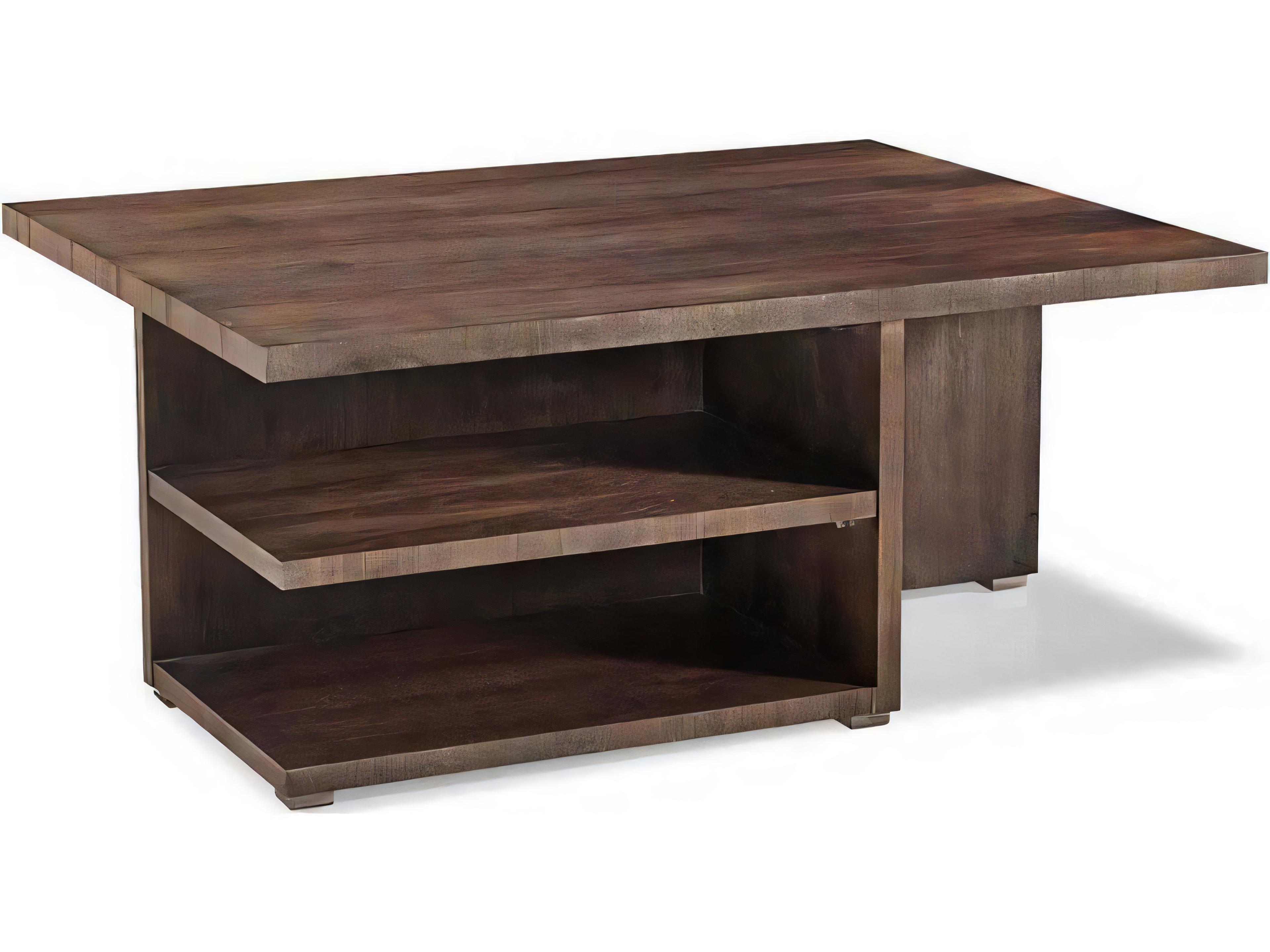 Modern Retreat Rectangular Wood Walnut Coffee Table