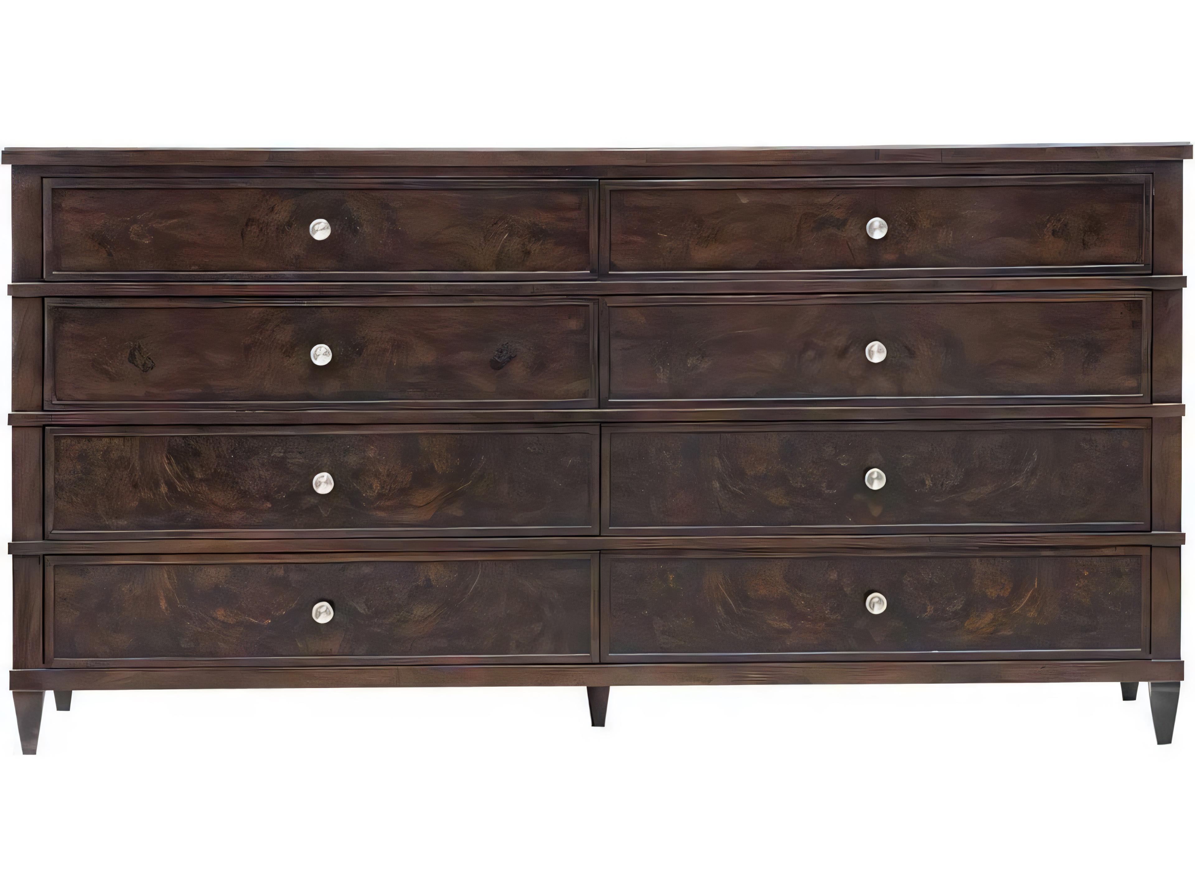 Monet 8-Drawer Dresser in Vuitton Brown Acacia Solids and Walnut