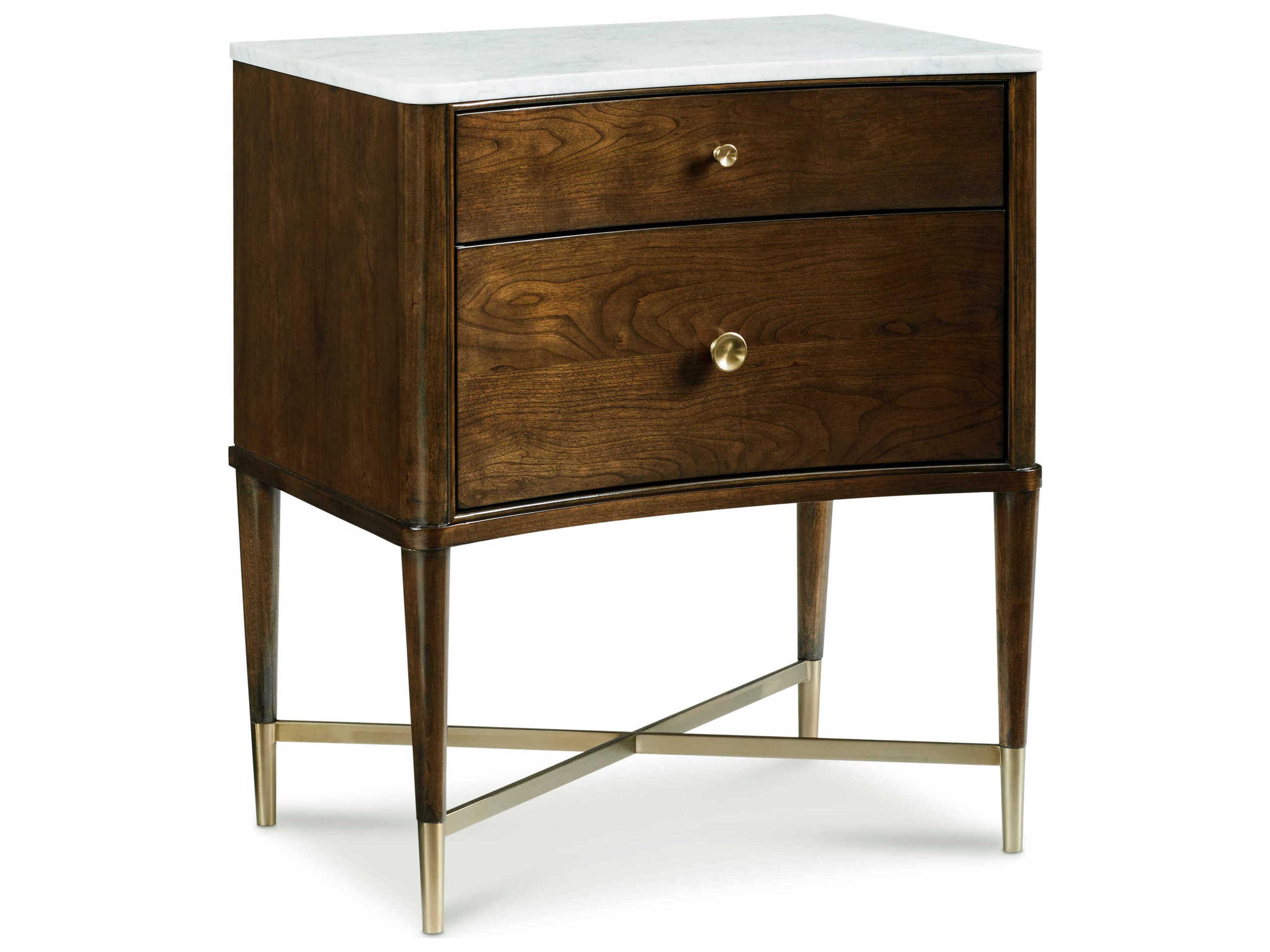 Novella 2-Drawers Cherry Wood Nightstand