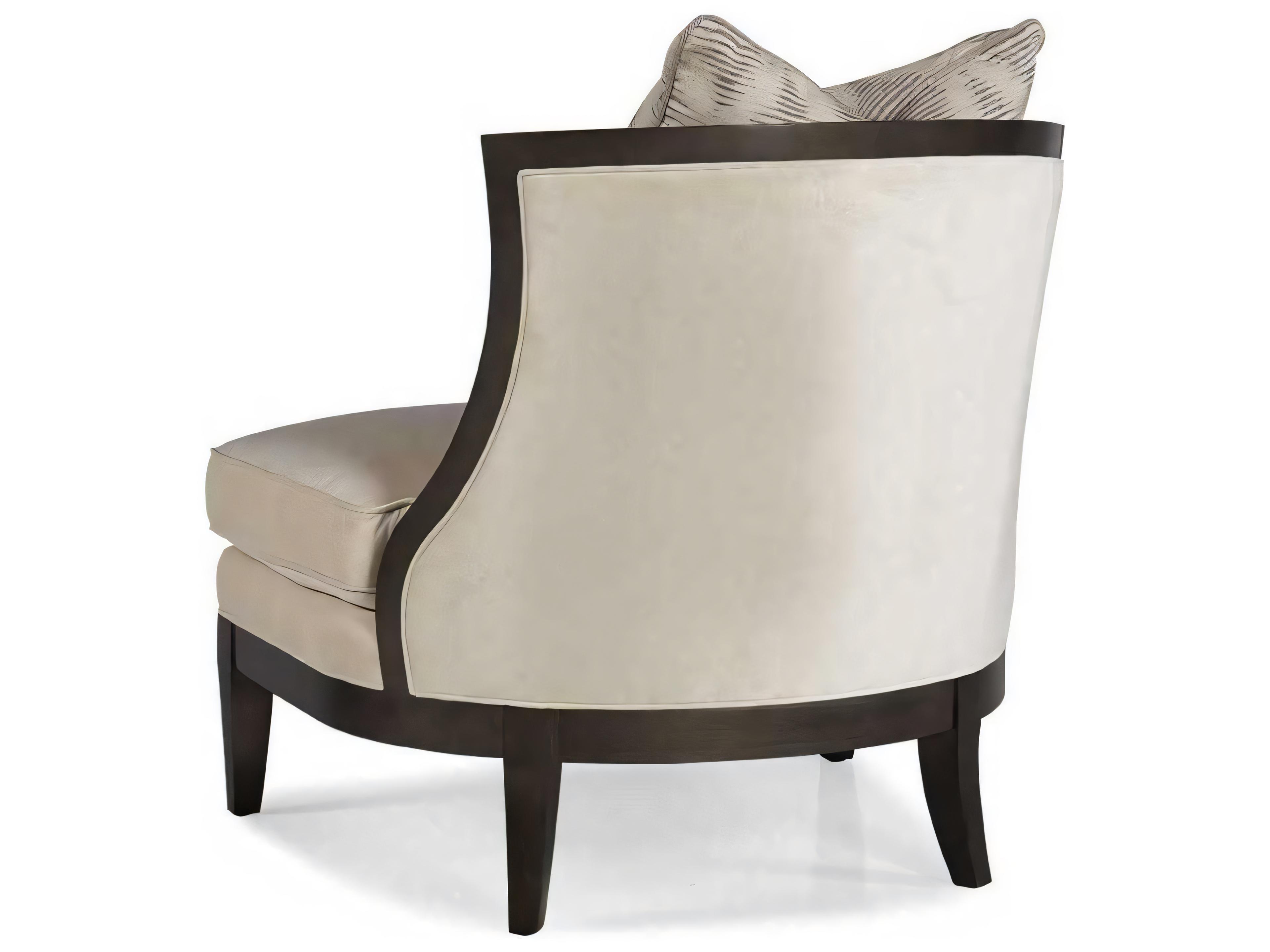 Hickory White Custom Elements Upholstery Beige Fabric LAF Accent Chair