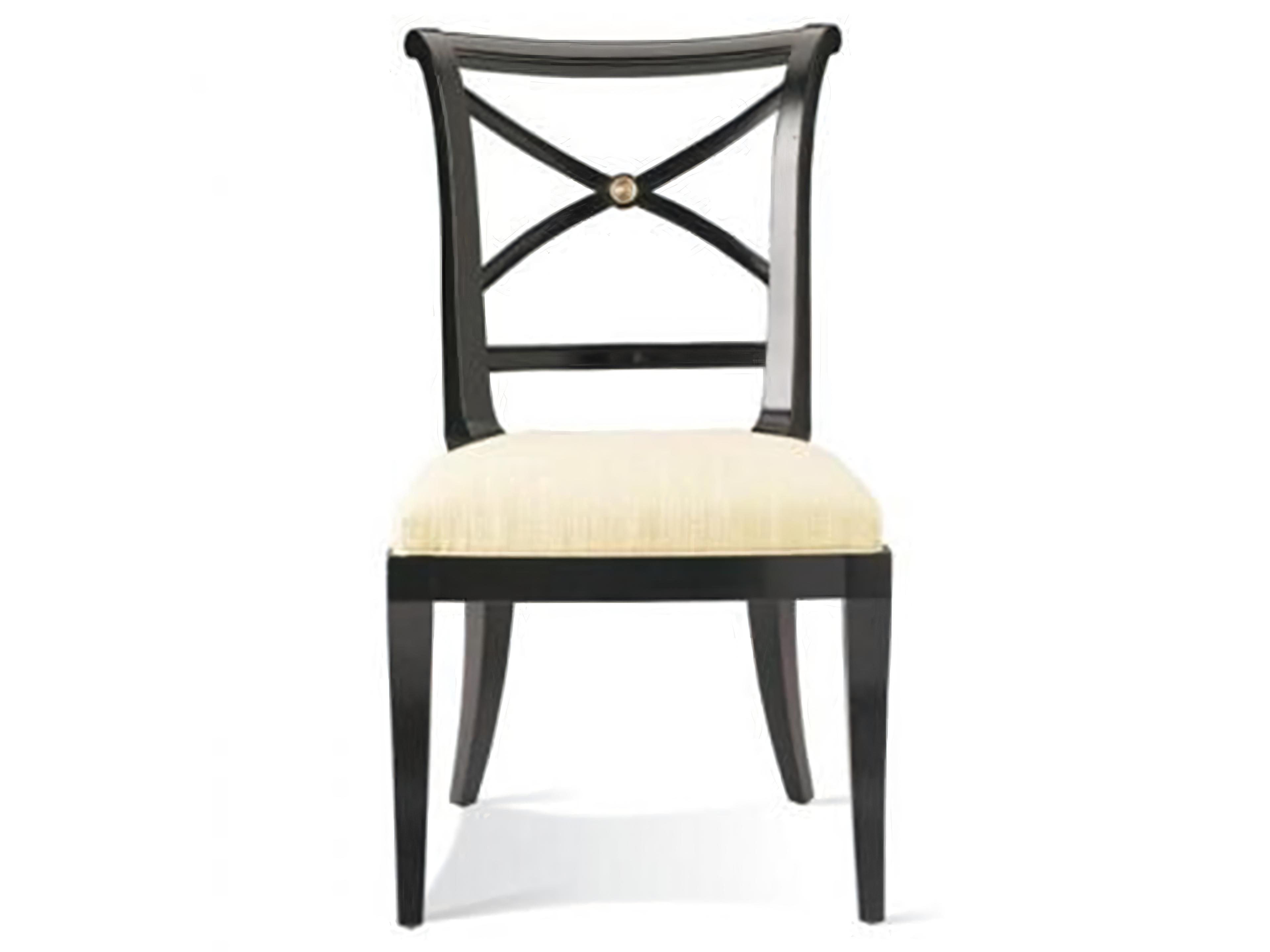 Metropolitan Classics Beech Wood Black Upholstered X-Back Side Dining Chair