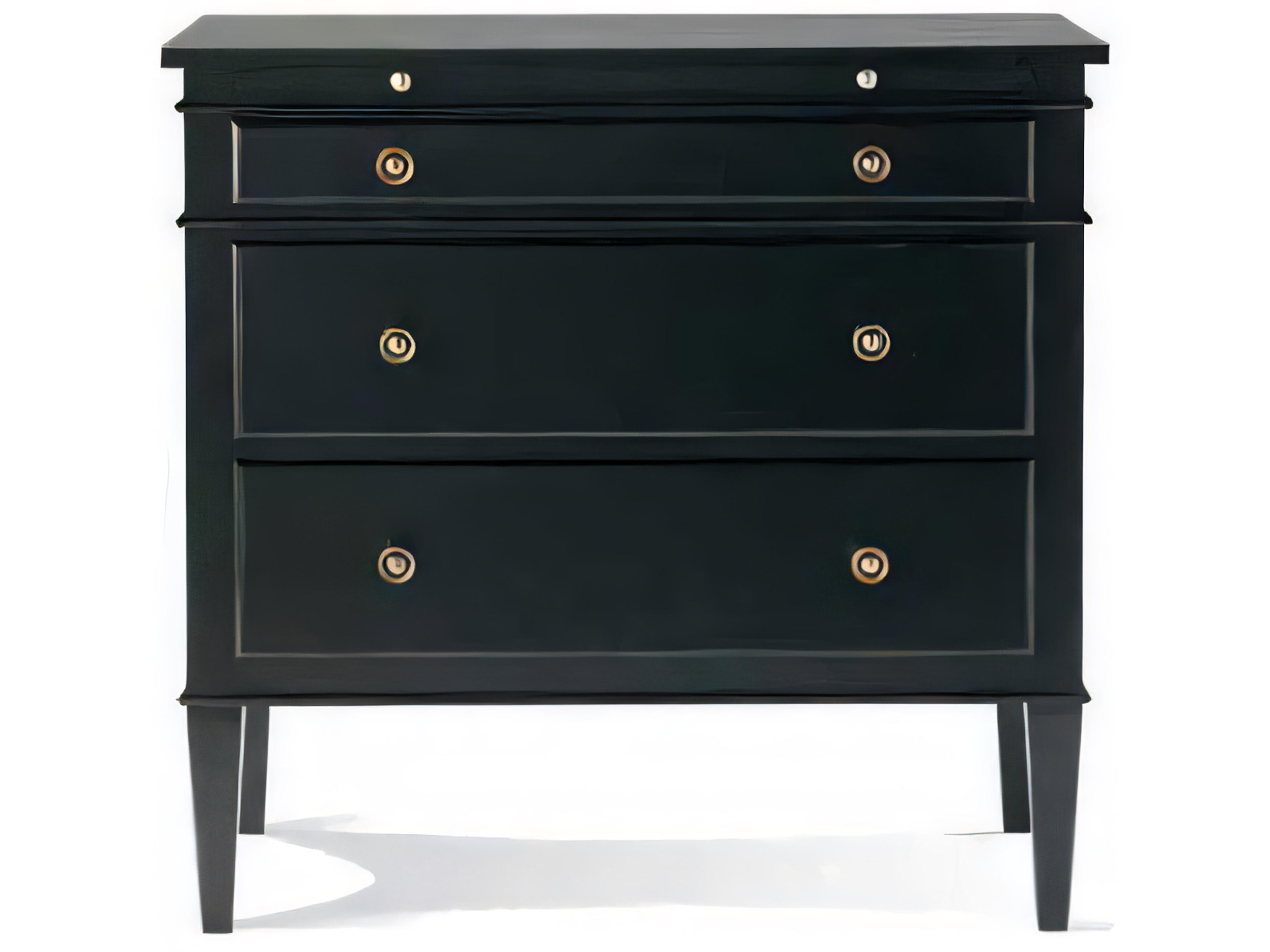 Hickory White Metropolitan Classics 3-Drawers Black Maple Wood Nightstand