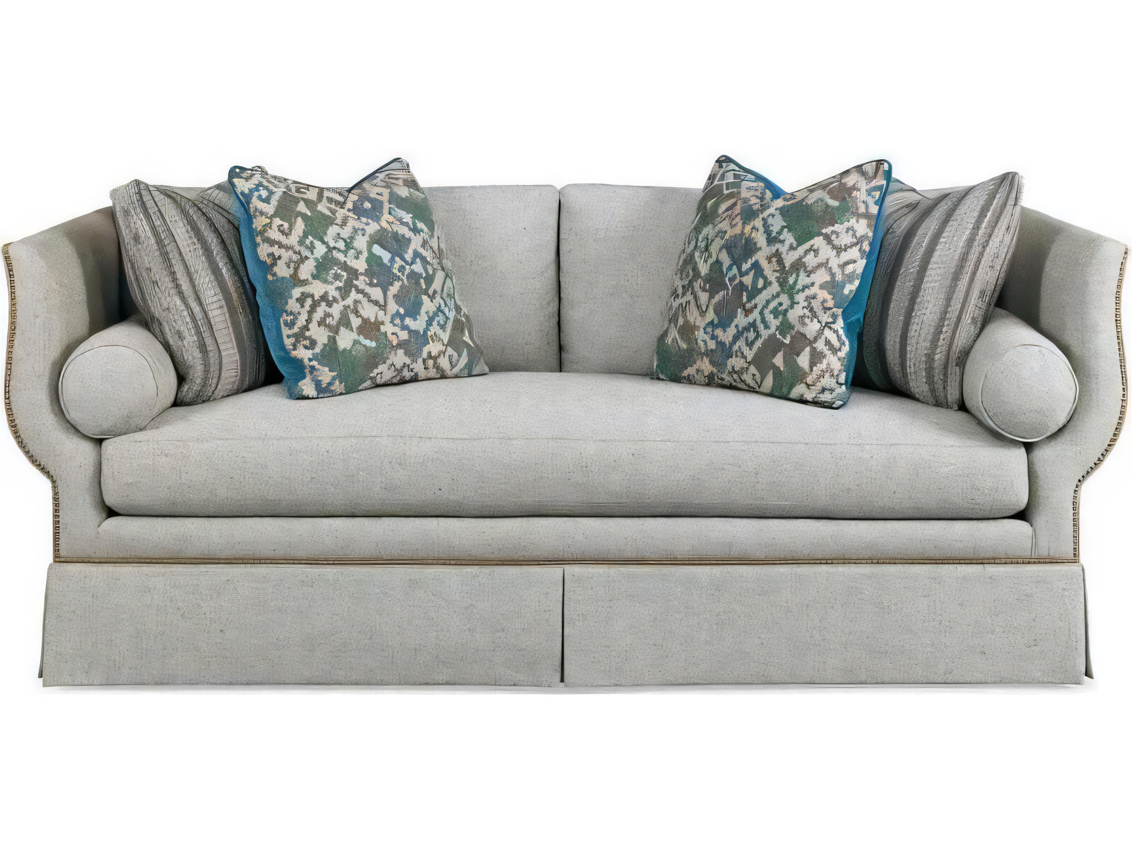 Hickory White Custom Elements Upholstery Cherry Upholstered Skirted Sofa