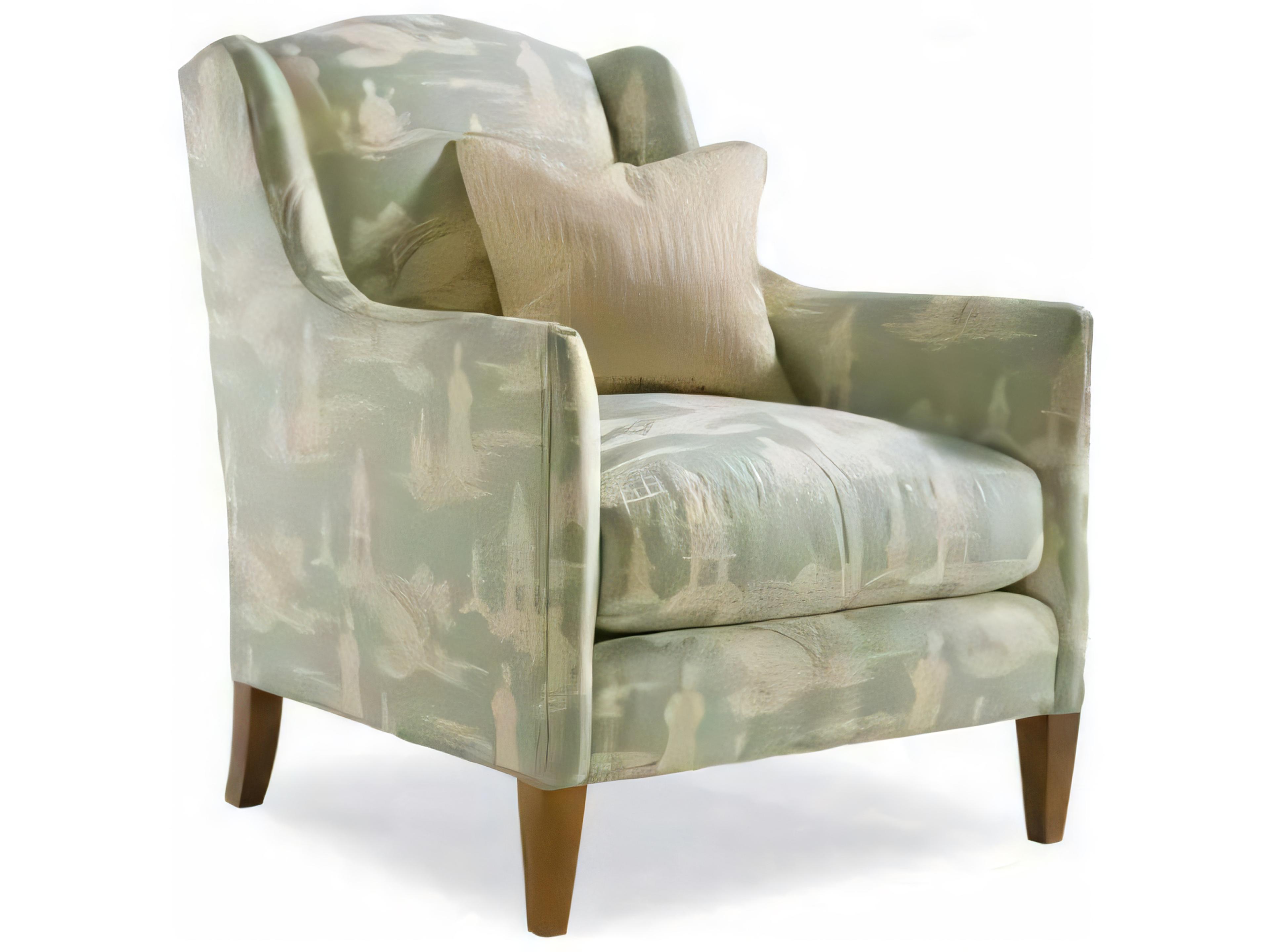Custom Elements Upholstery Green Fabric Accent Chair
