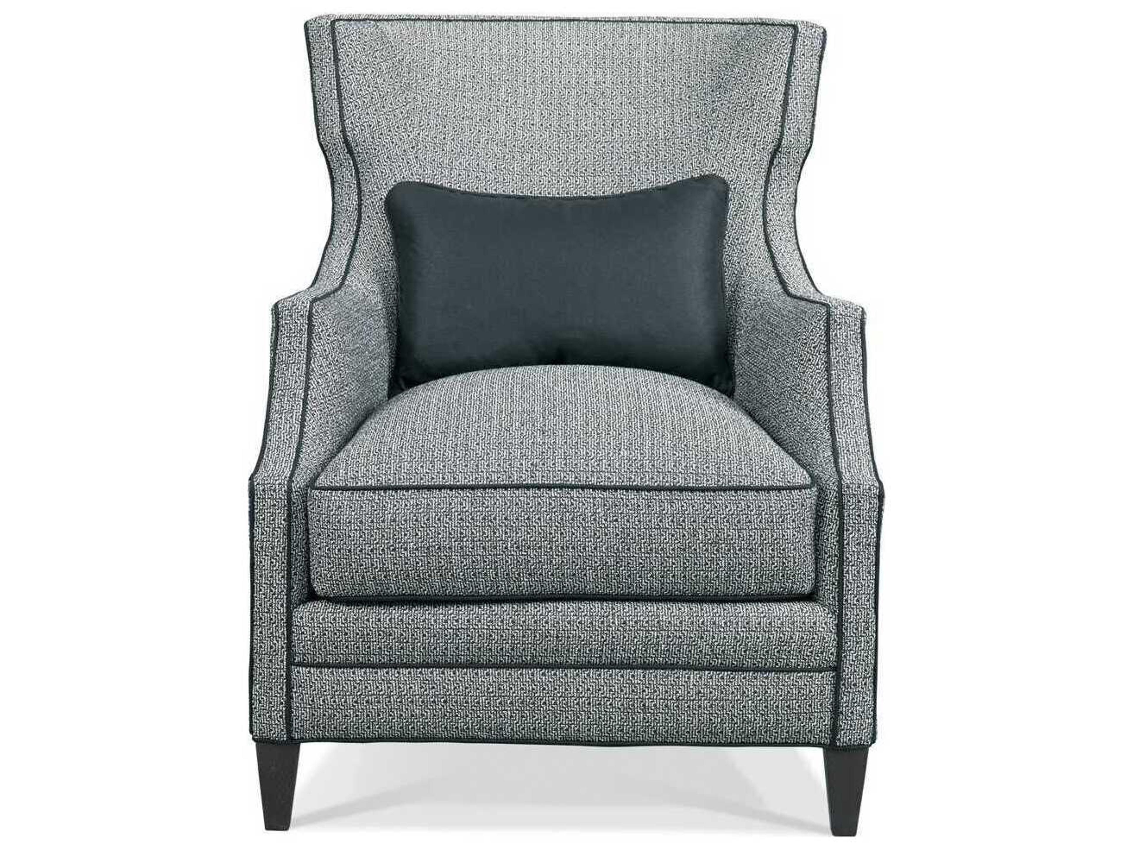 Hickory White Custom Elements Upholstery Blue Fabric Wing Accent Chair