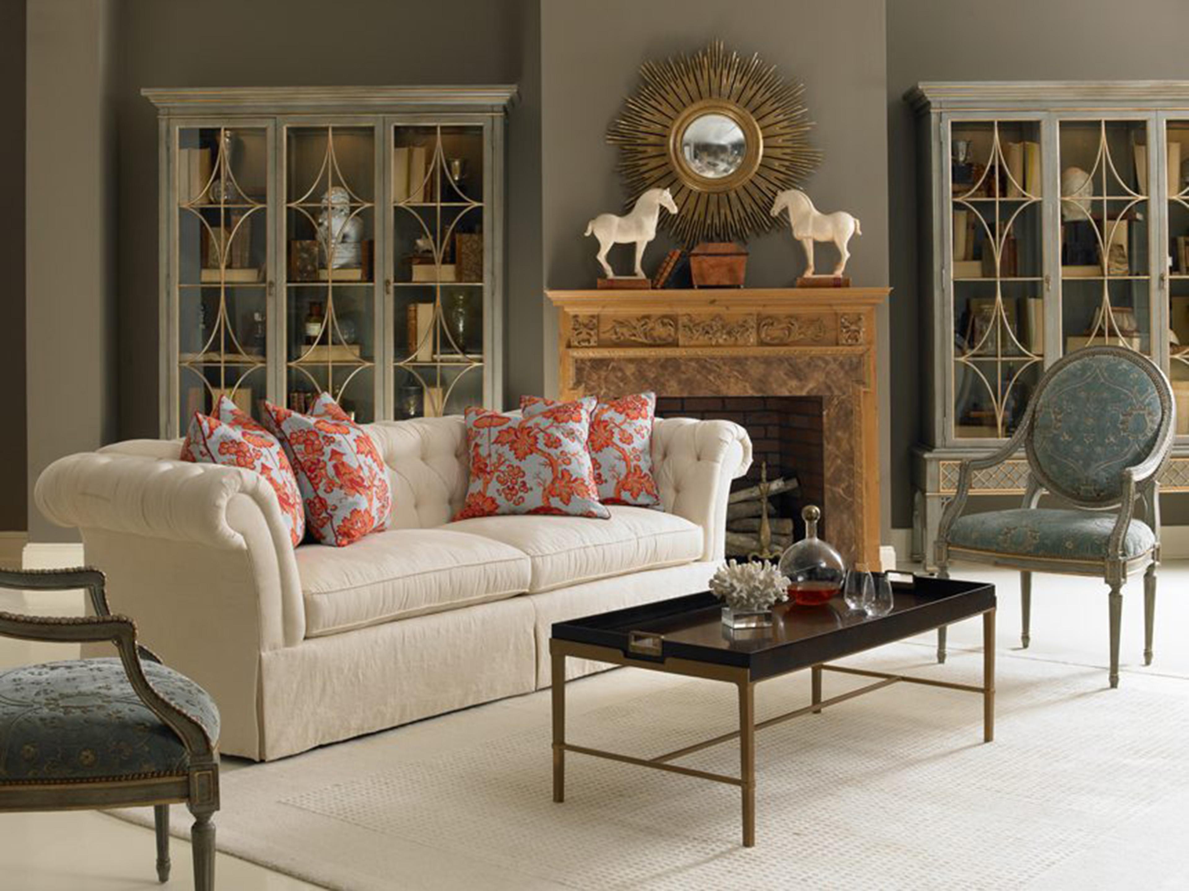 Hickory White Custom Elements Upholstery Cherry Upholstered Sofa