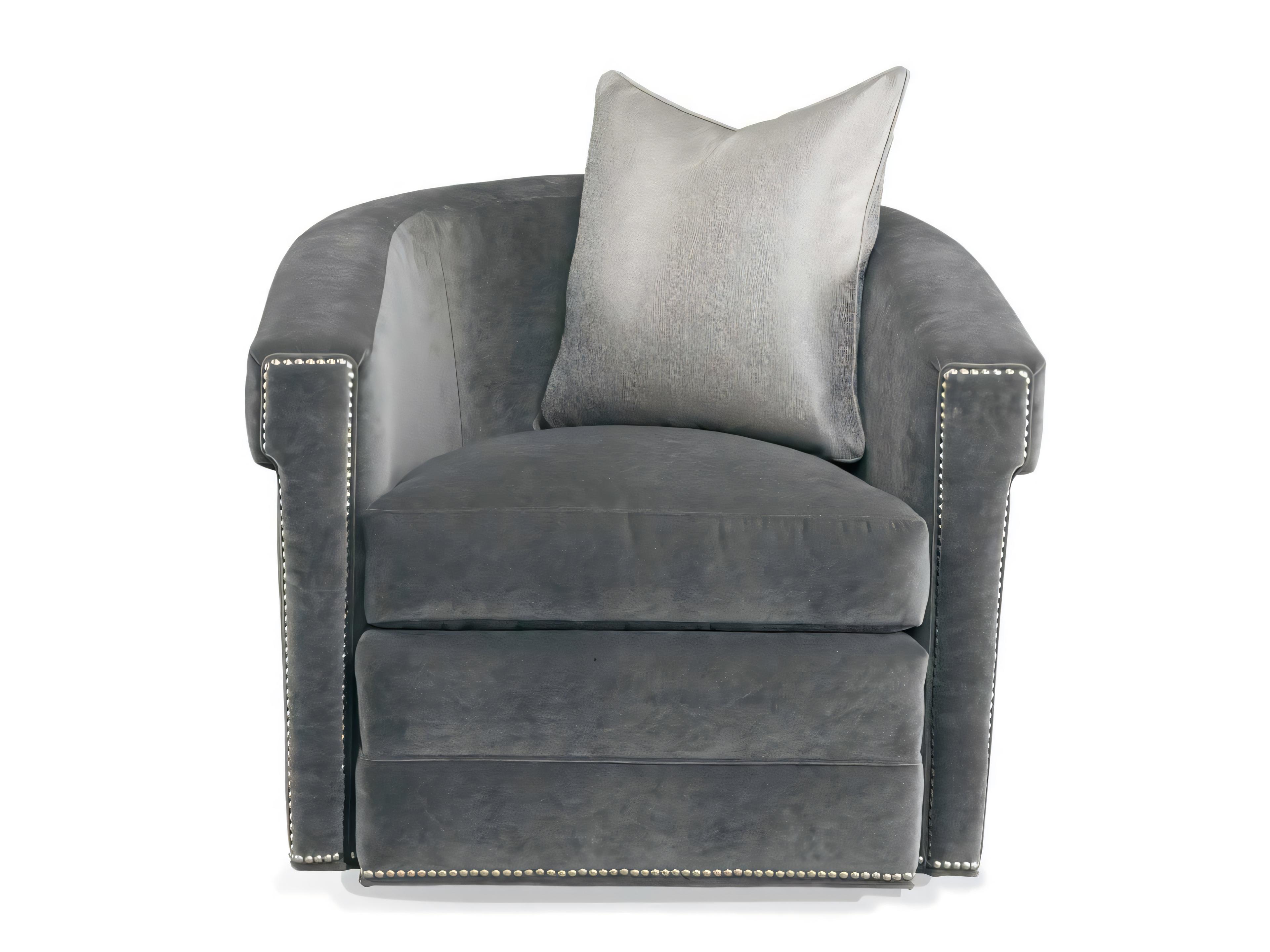 Hickory White Swivel Fabric Accent Chair