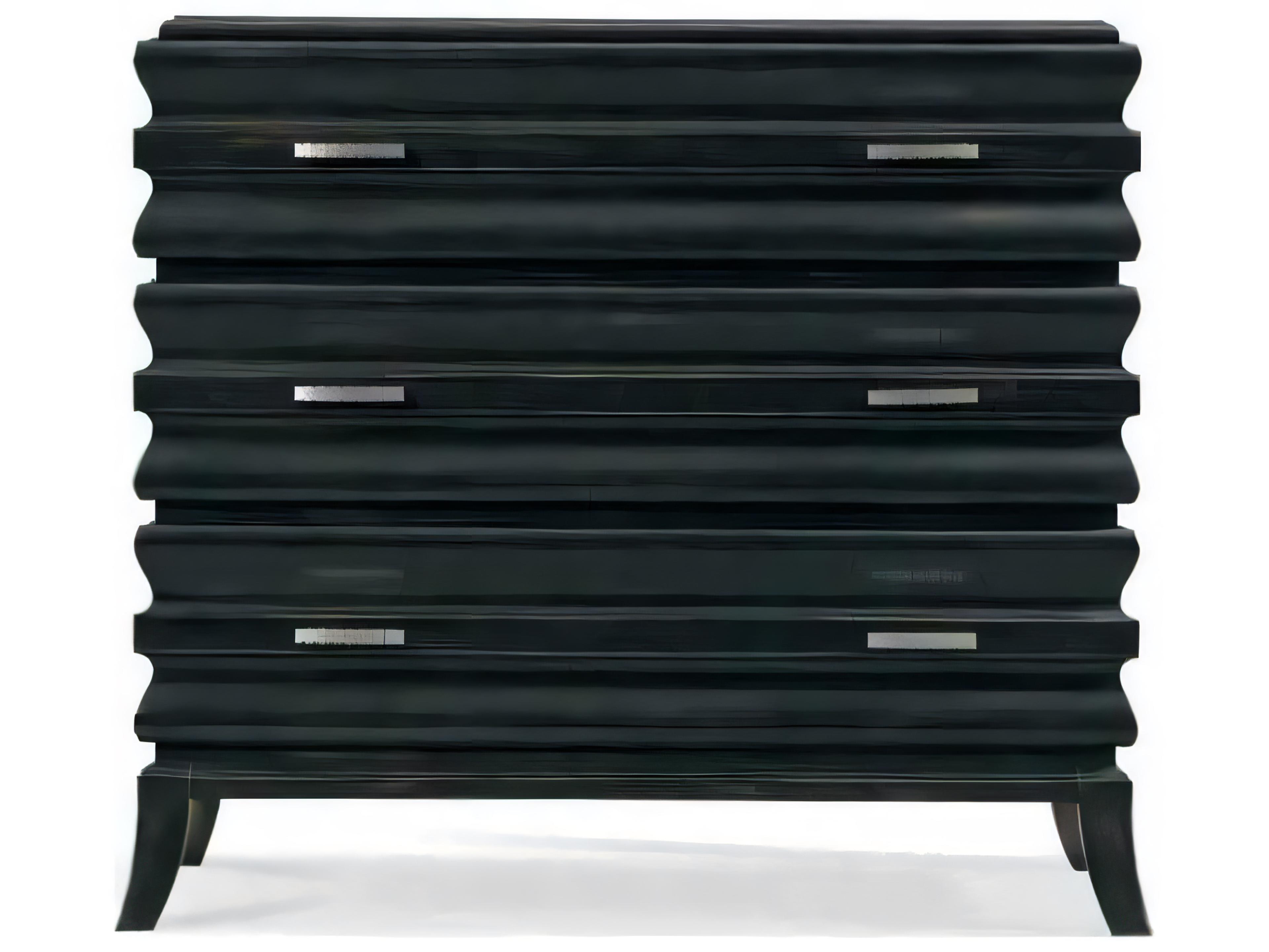 Transitions 3-Drawers Black Maple Wood Nightstand