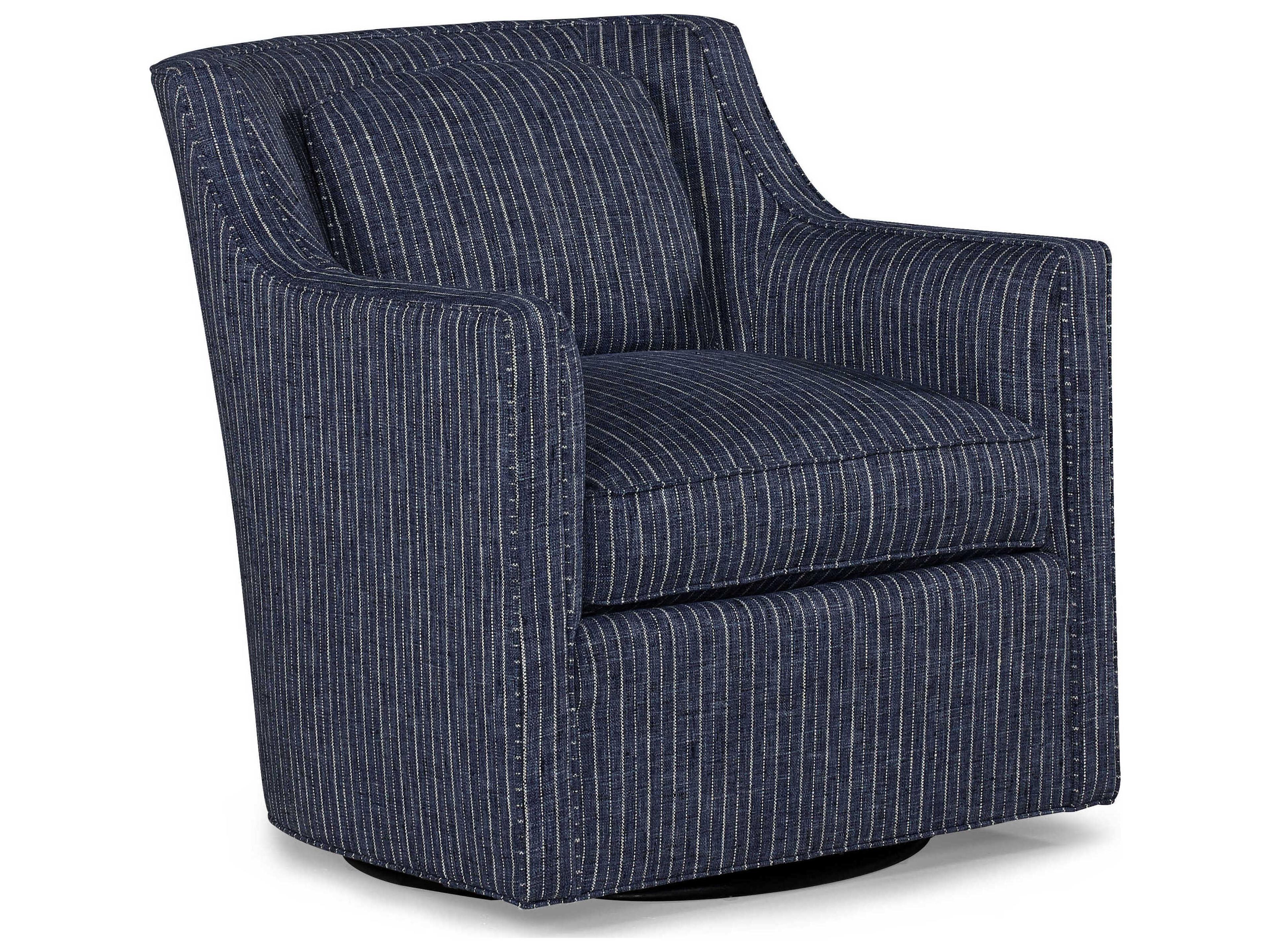 Hickory White Custom Elements Upholstery Fabric Track Arm Swivel Accent Chair