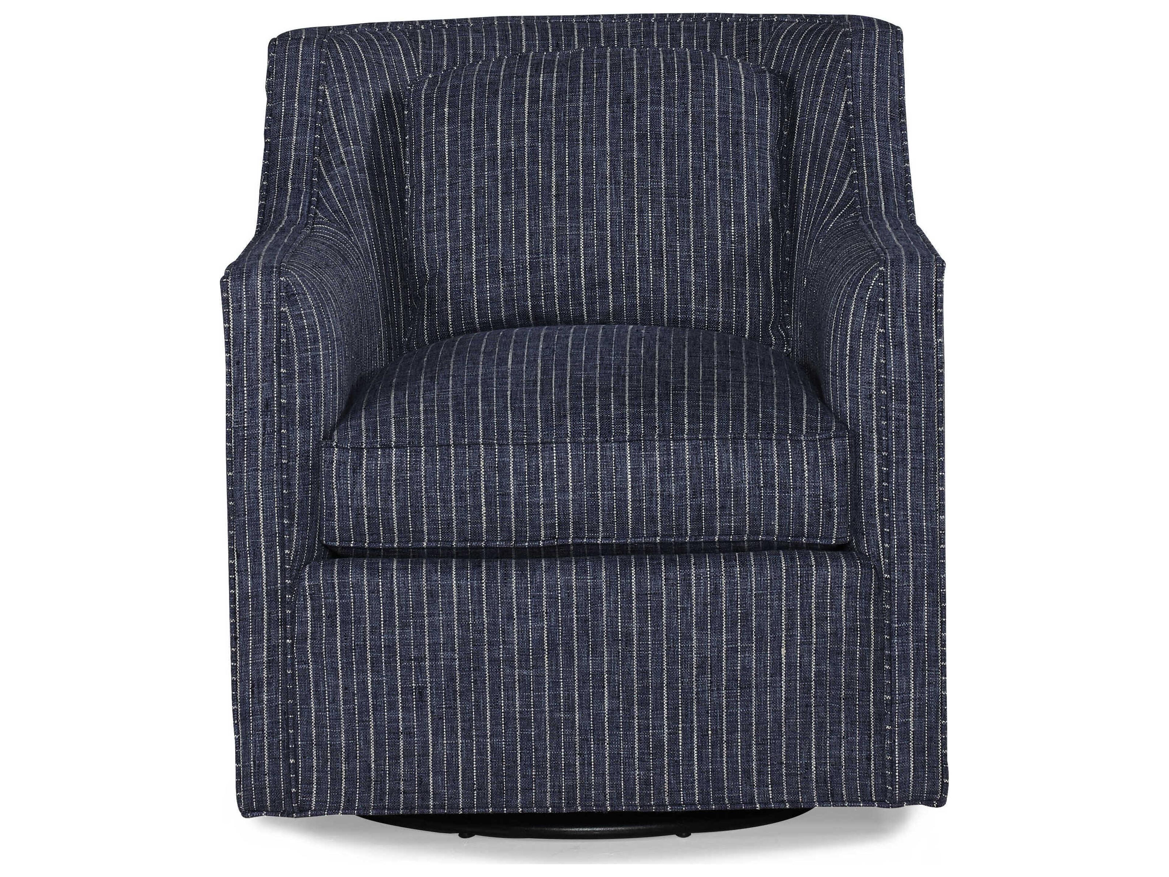 Hickory White Custom Elements Upholstery Fabric Track Arm Swivel Accent Chair