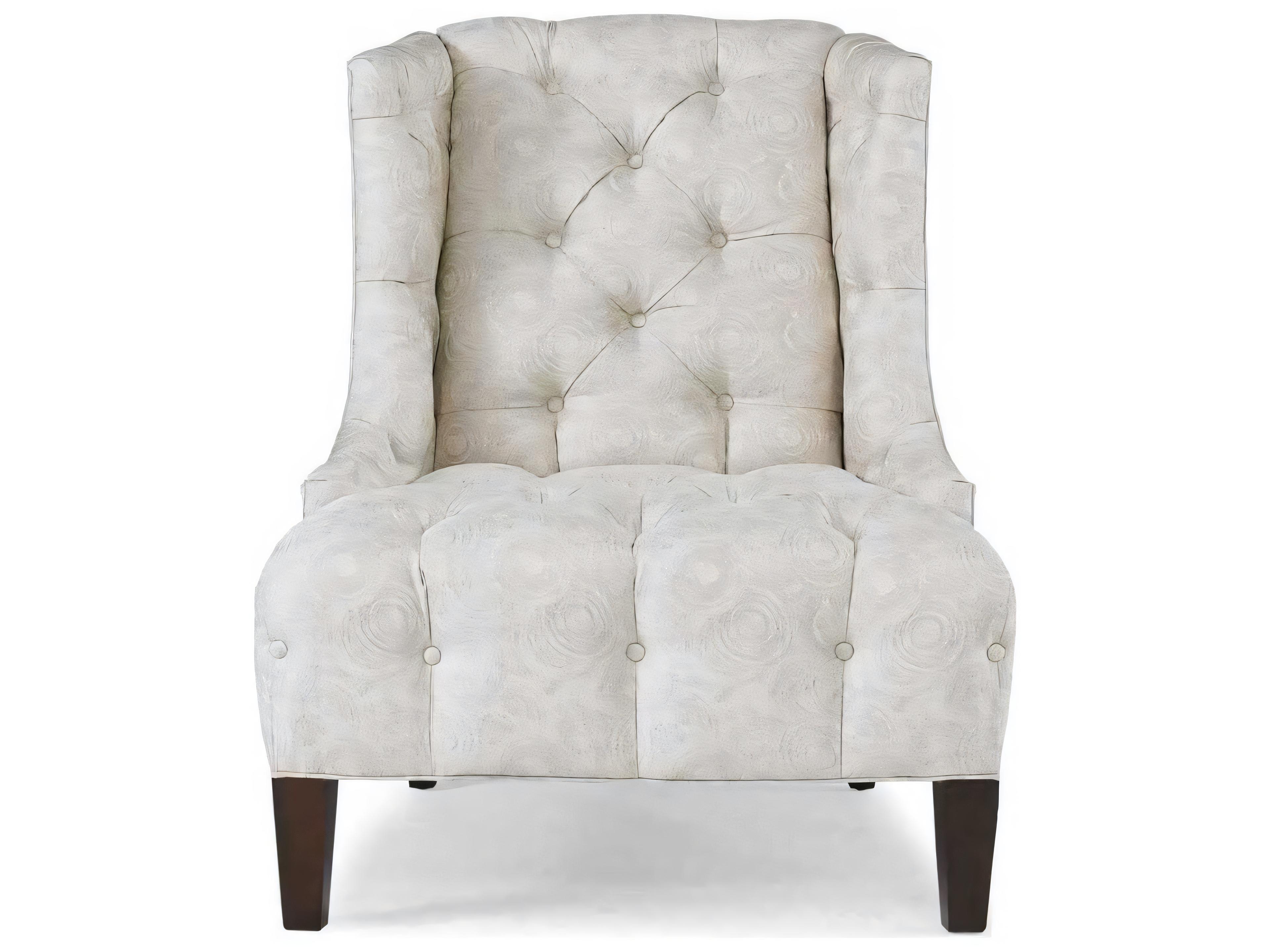 Hickory White Custom Elements Upholstery Cream Fabric Gabrielle Accent Chair