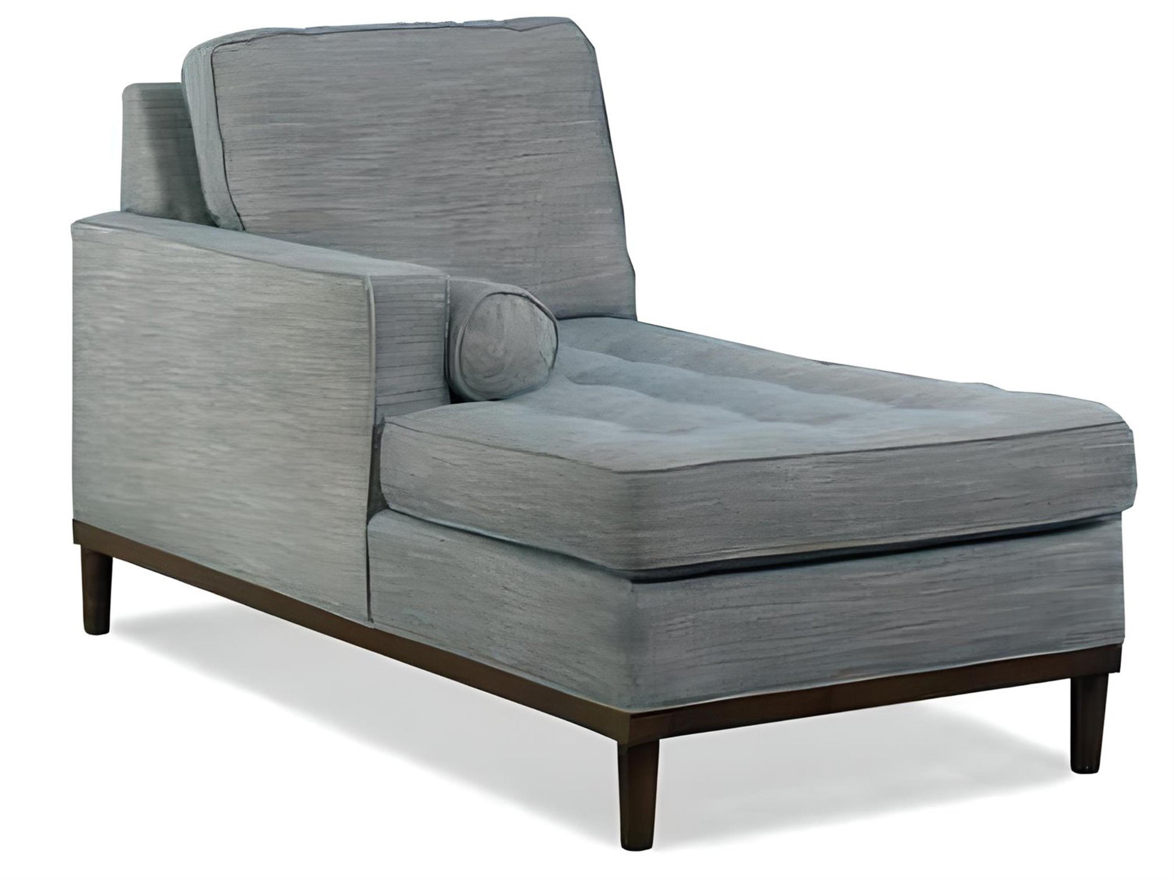 Charlotte Carob Brown Blue Upholstered Chaise