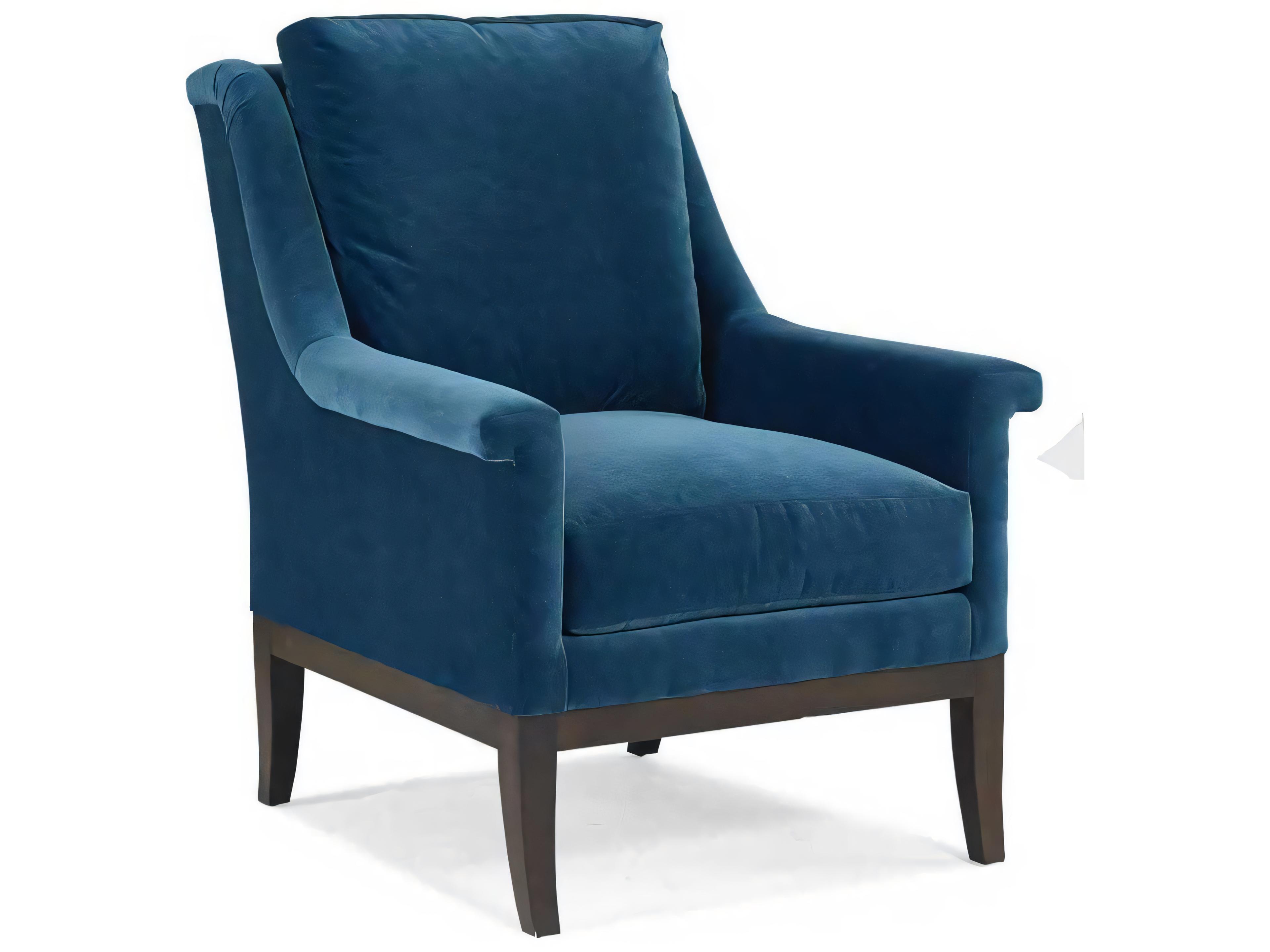 Custom Elements Upholstery Blue Fabric Michelle Accent Chair