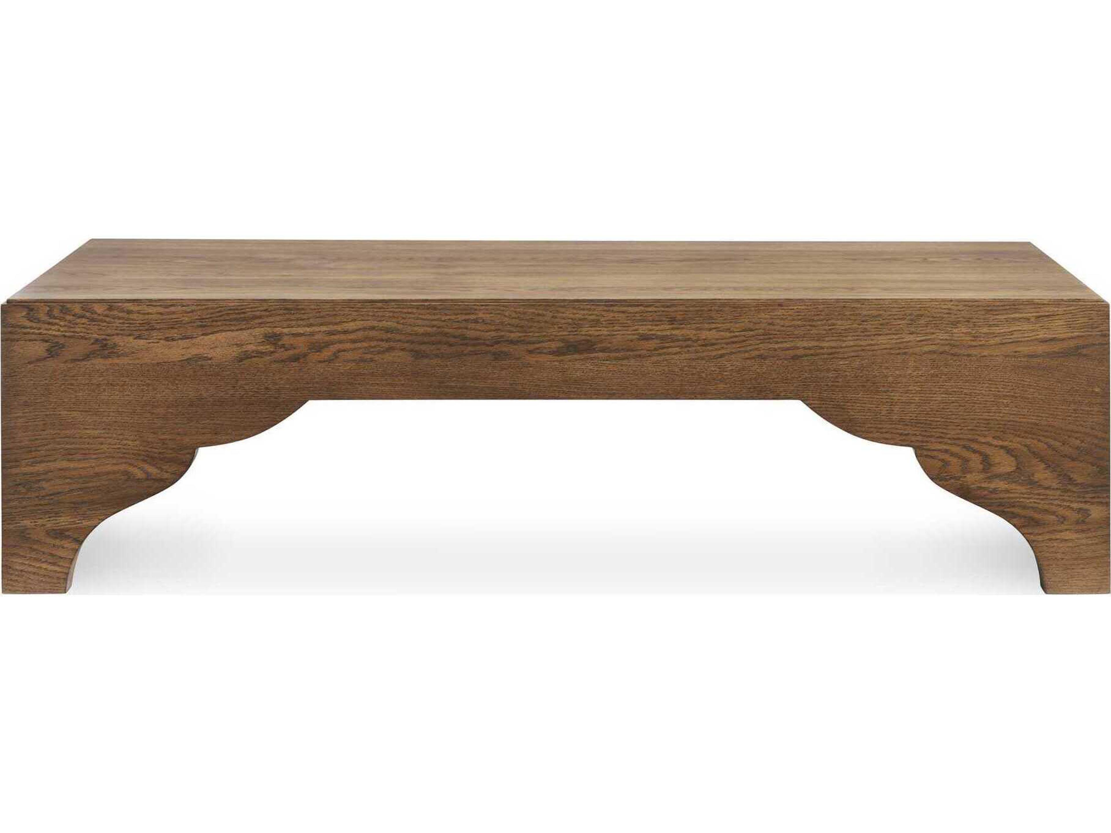 Hickory White Revival Rectangular Wood Oak Coffee Table