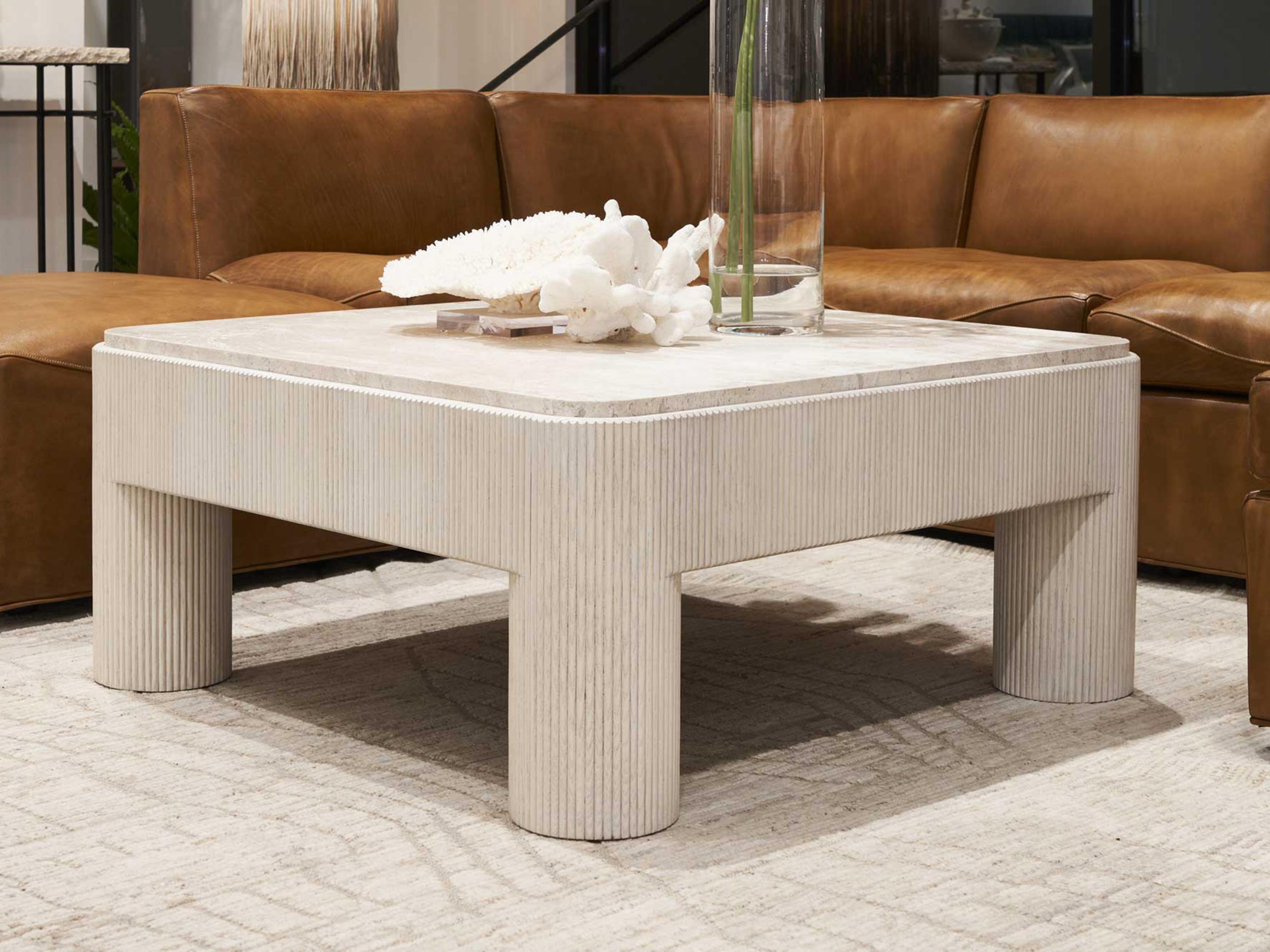 Hickory White Revival Square Wood Gardenia Coffee Table