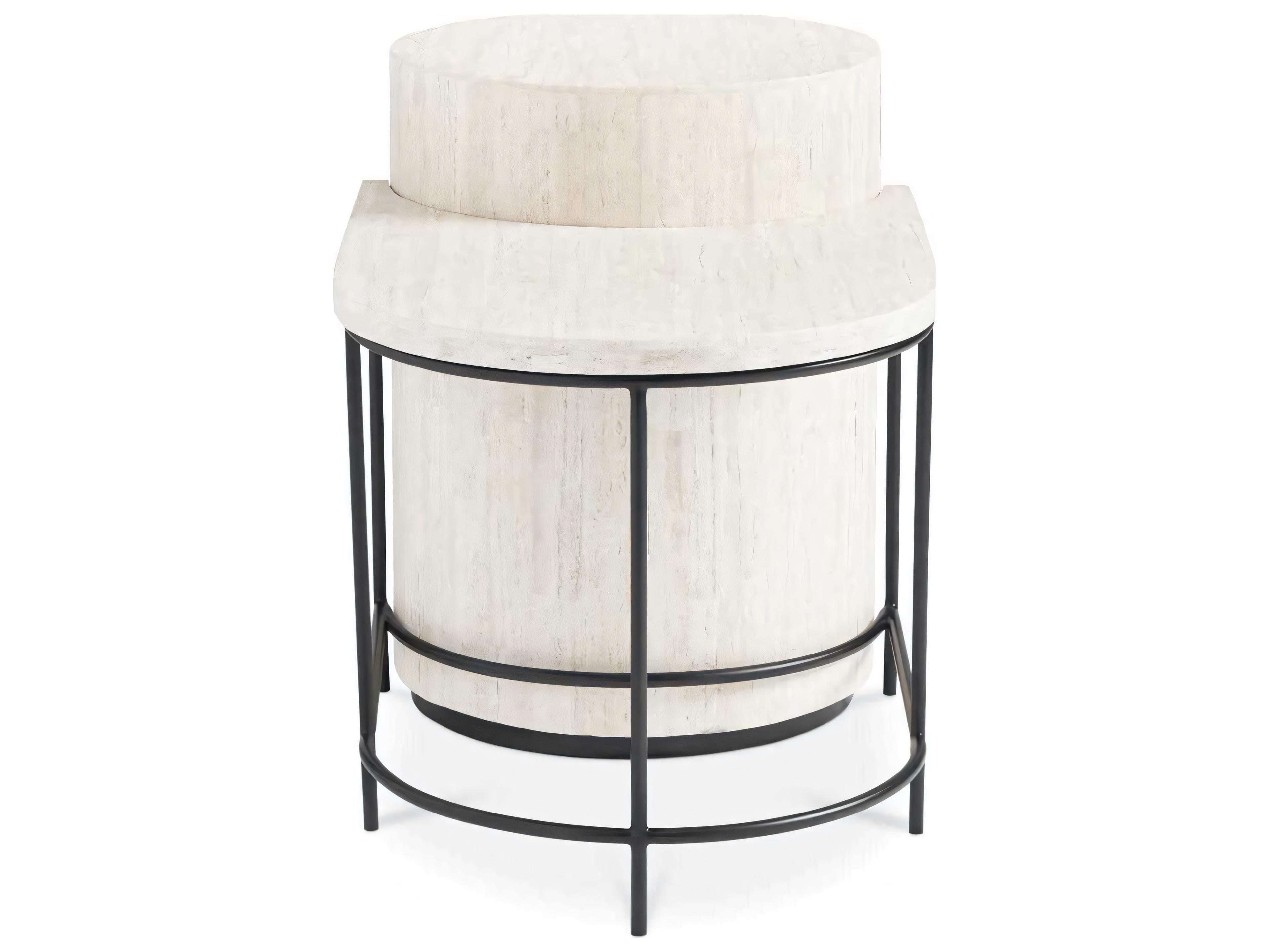 Hickory White Revival Stone Banks End Table