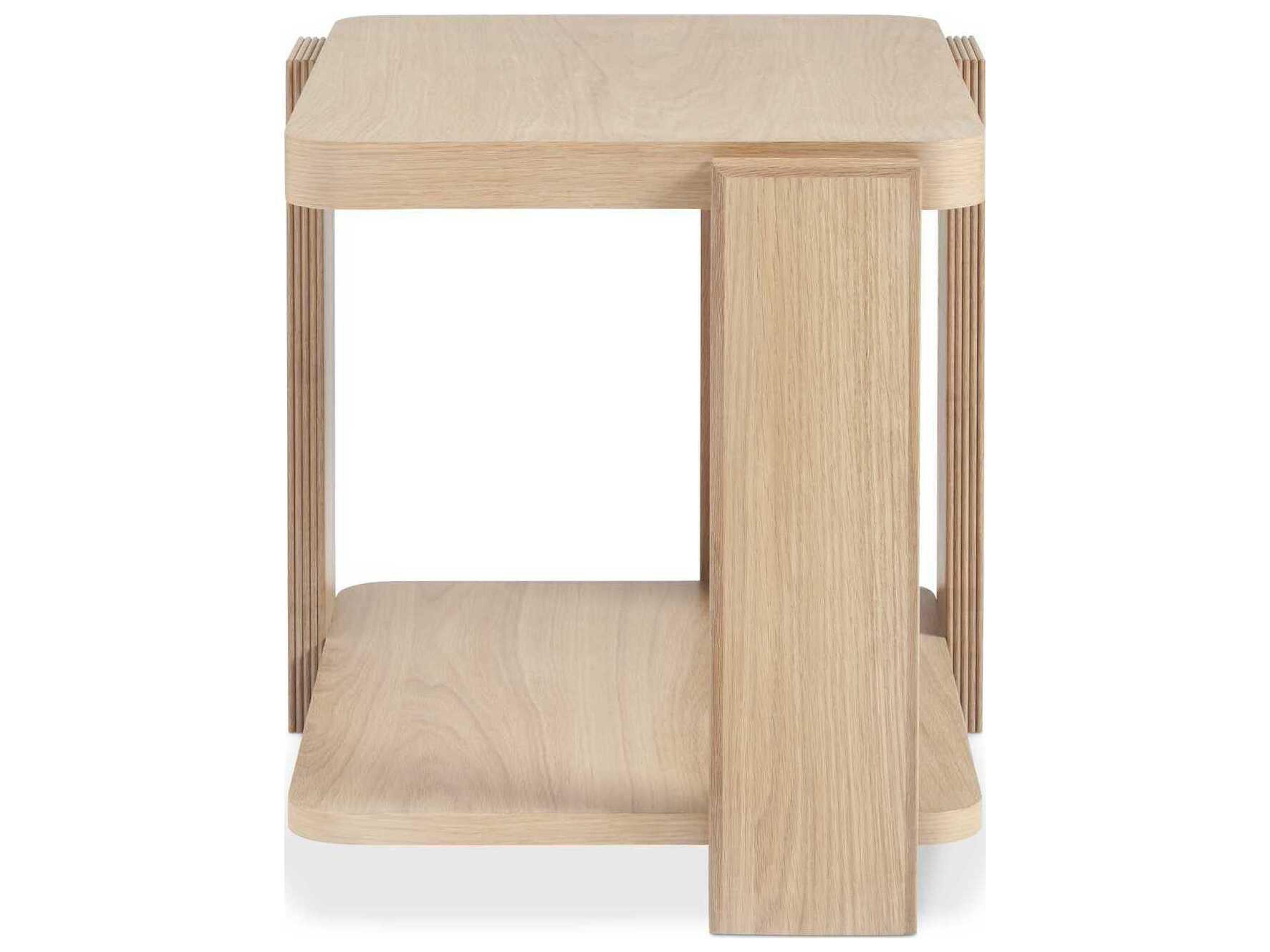 Hickory White Revival Rectangular Wood Light Oak End Table